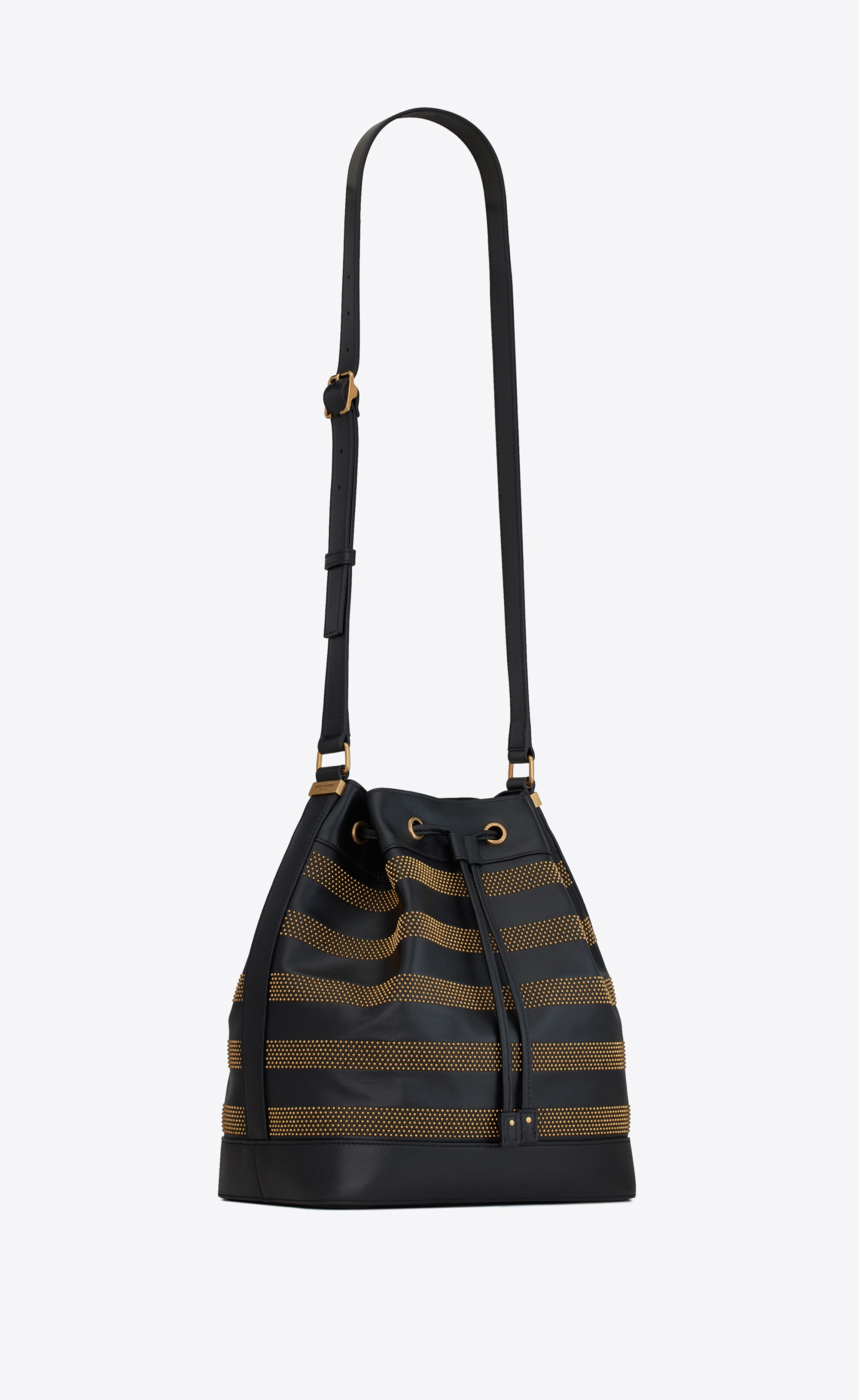 bucket bag in studded smooth leather - 5