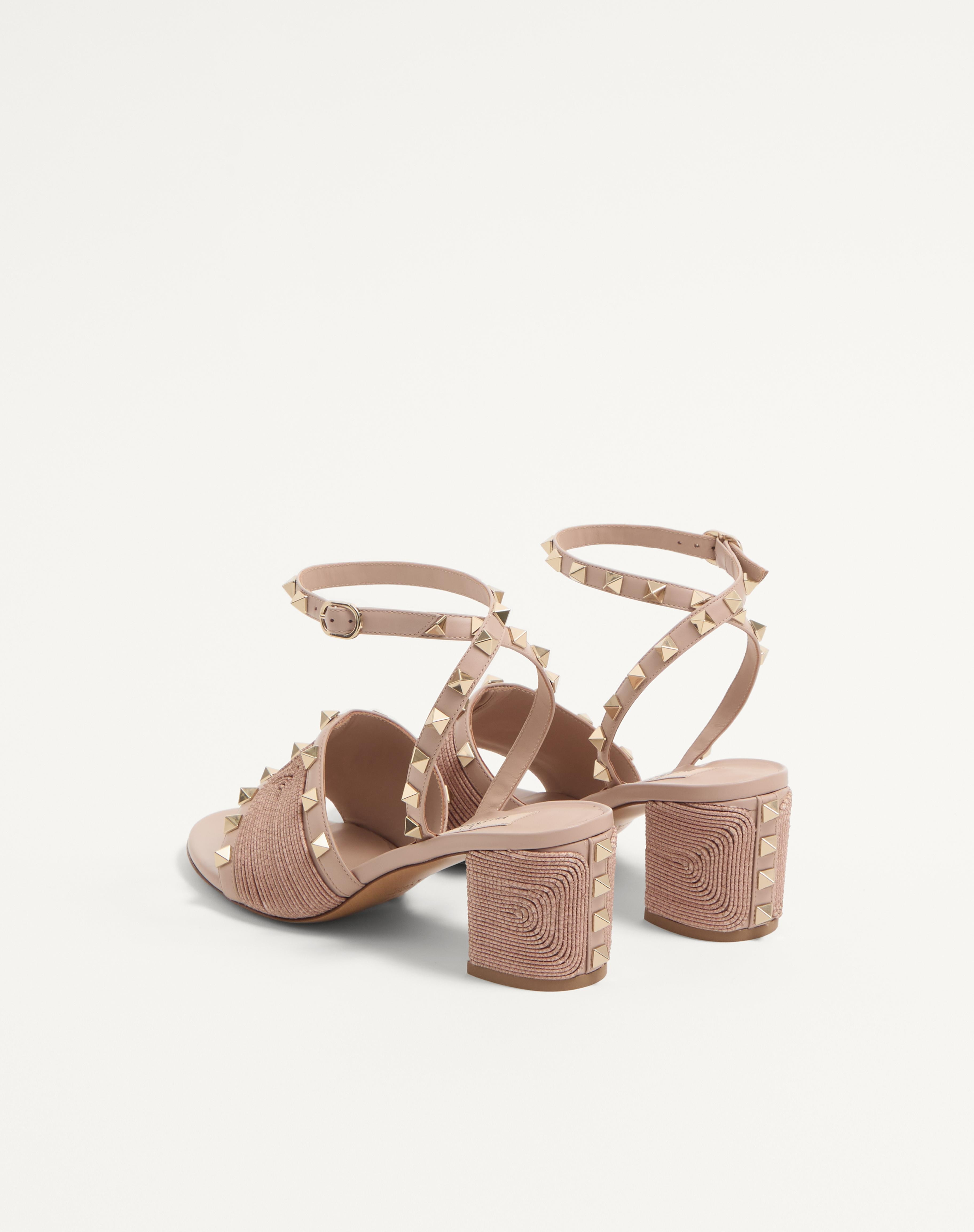 ROCKSTUD CALFSKIN SANDAL WITH CORNELY EMBROIDERY 60MM - 5