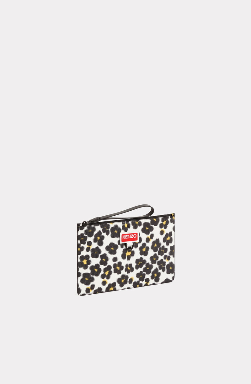 'Hana Leopard' large clutch bag 1