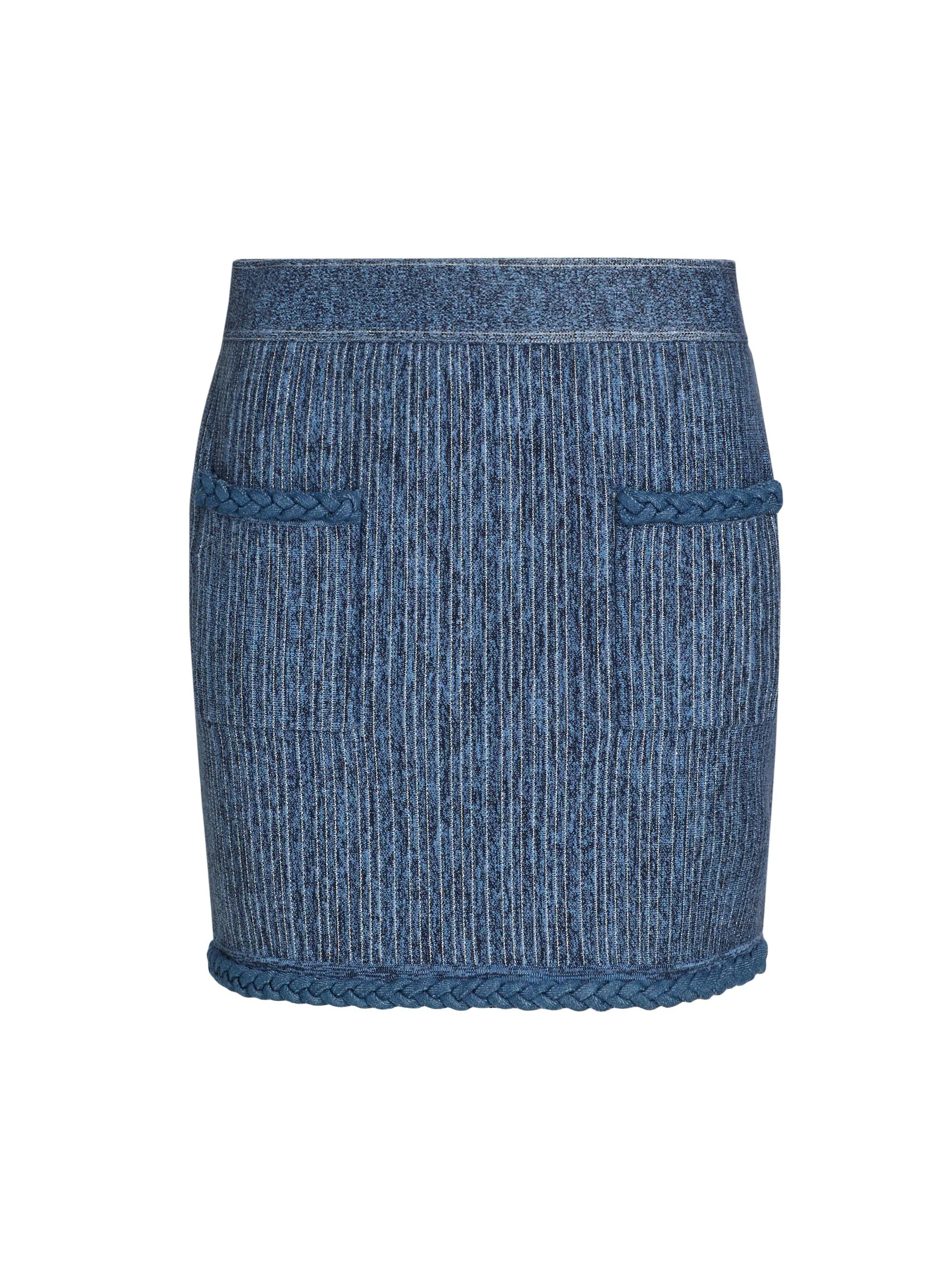 Women's Soleil Pinstriped Knit Miniskirt - Blue Multi - 1
