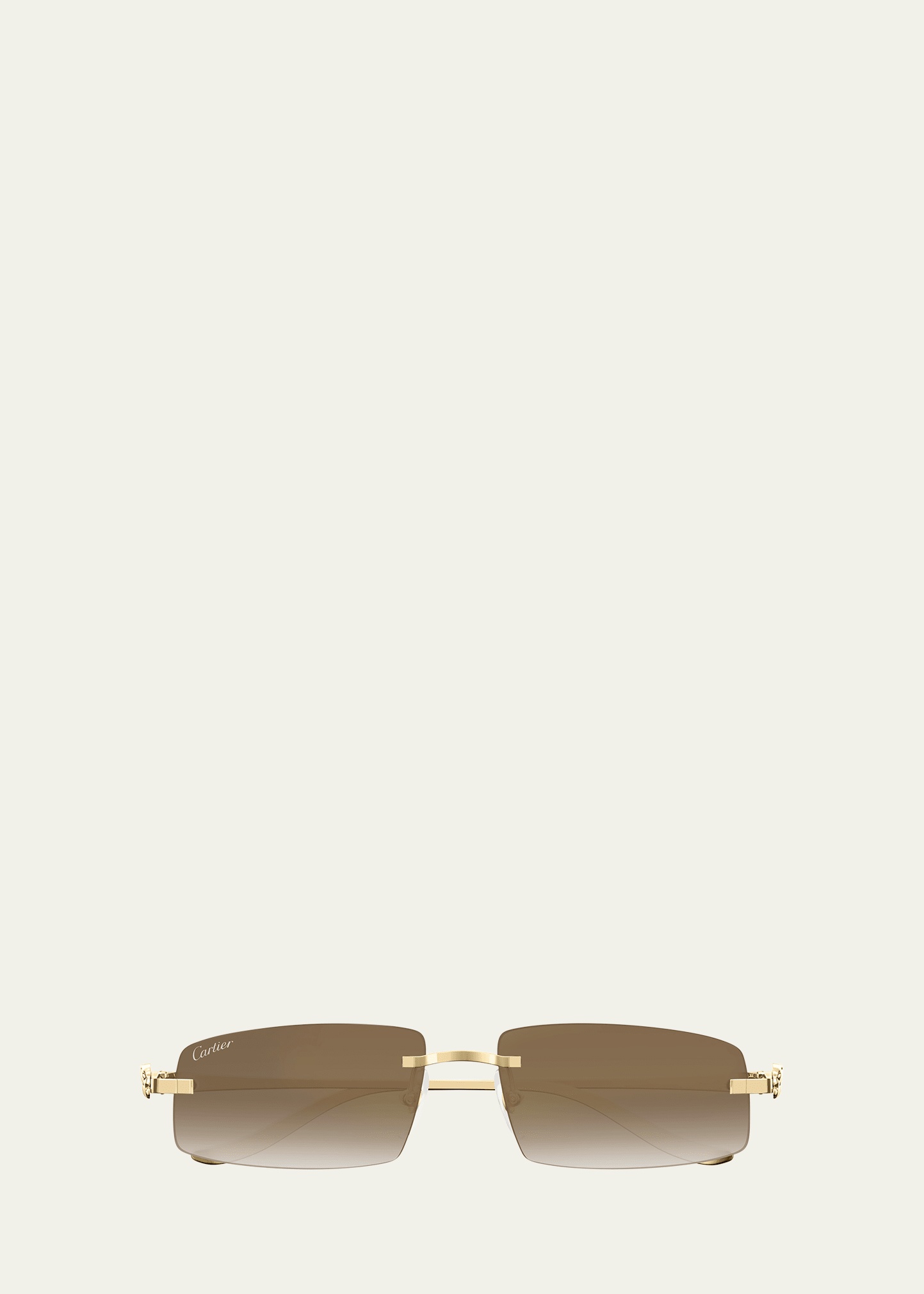 Panther Rimless Rectangle Metal Sunglasses - 1