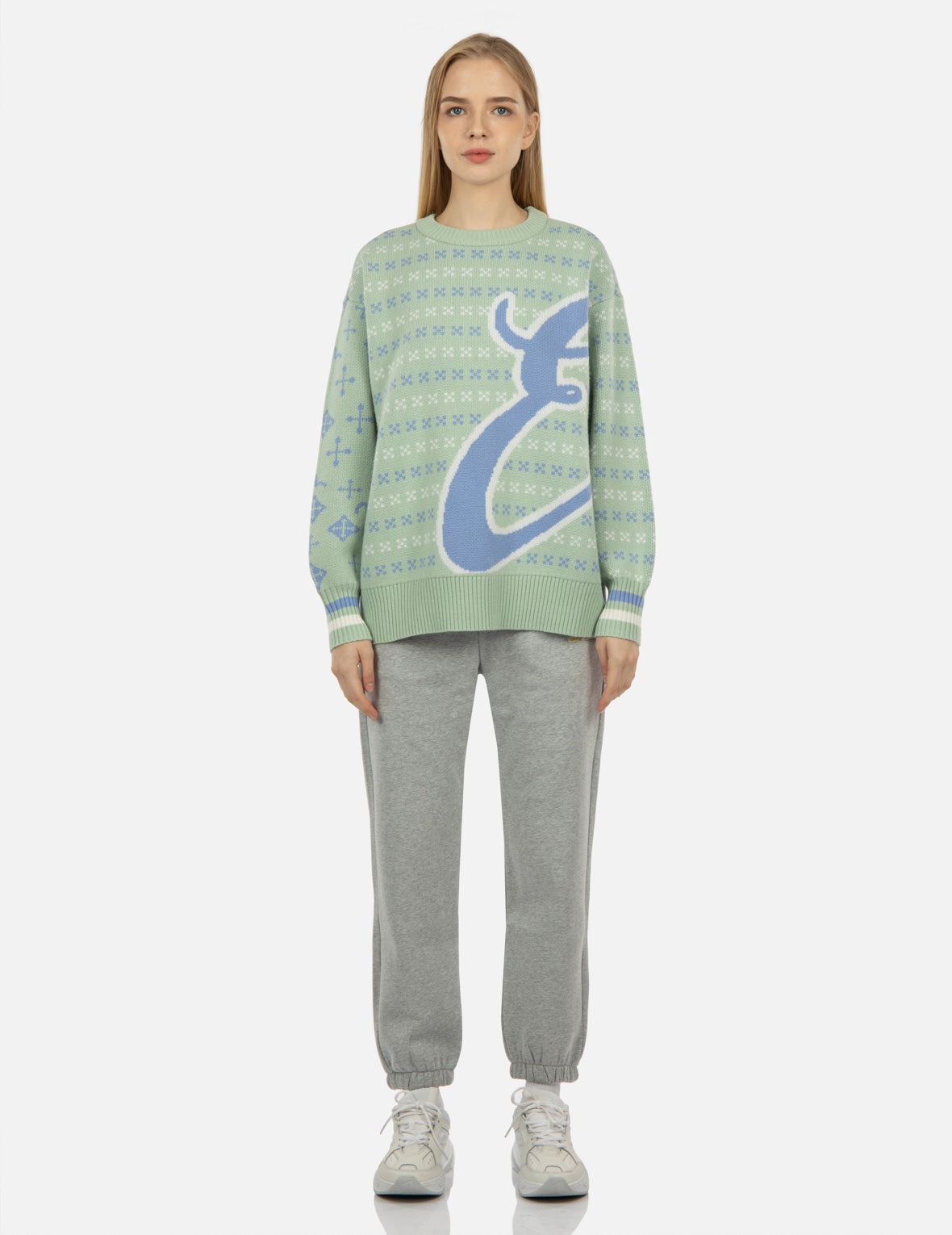 Logo Calligraphy Jacquard Knitted Sweater - 5