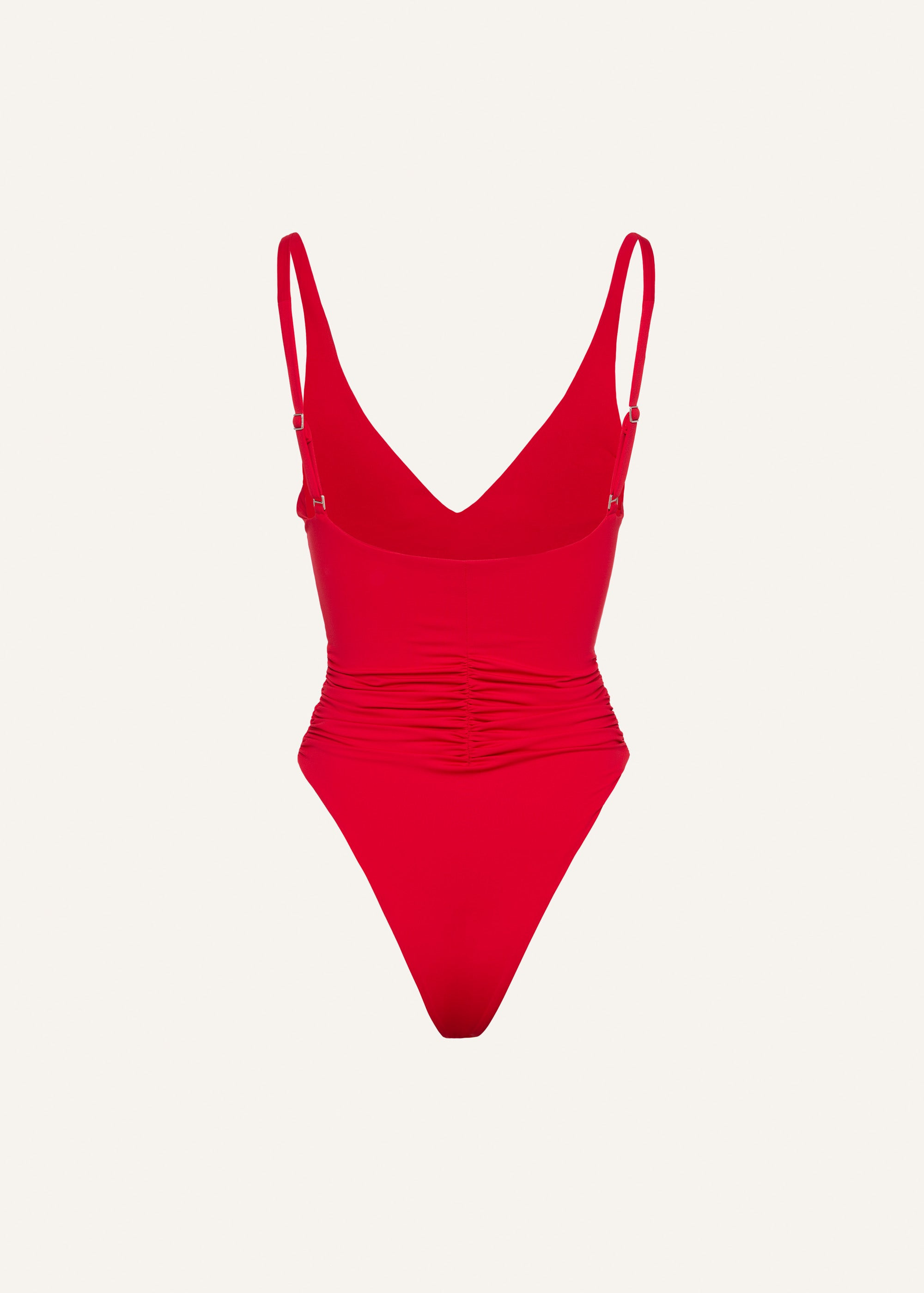 Ruched flower swimsuit in red - 2