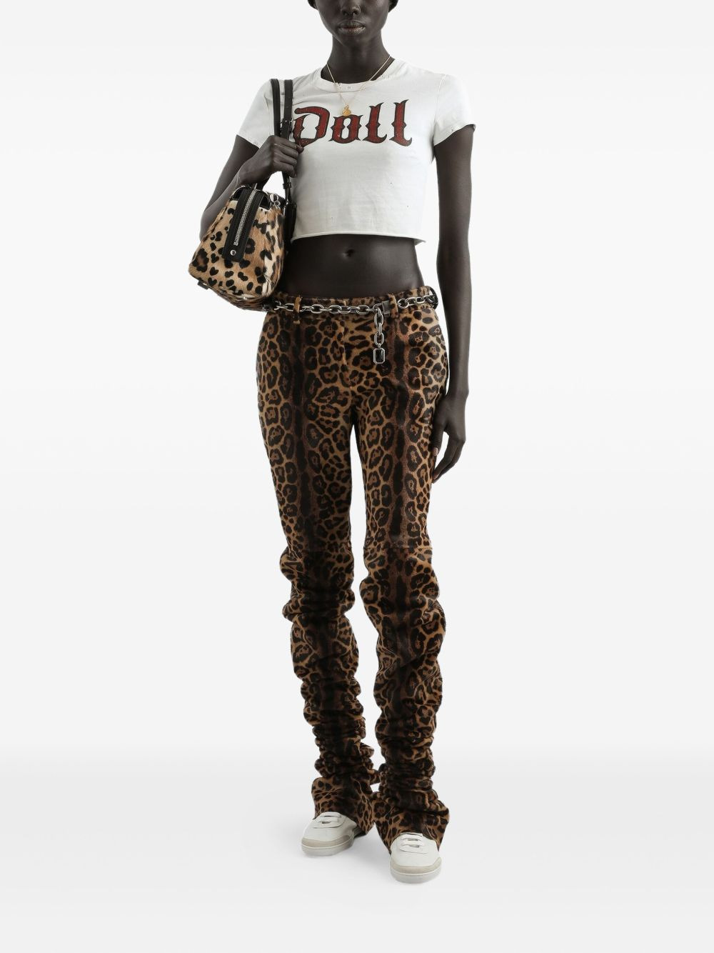 doll-print crop top - 2