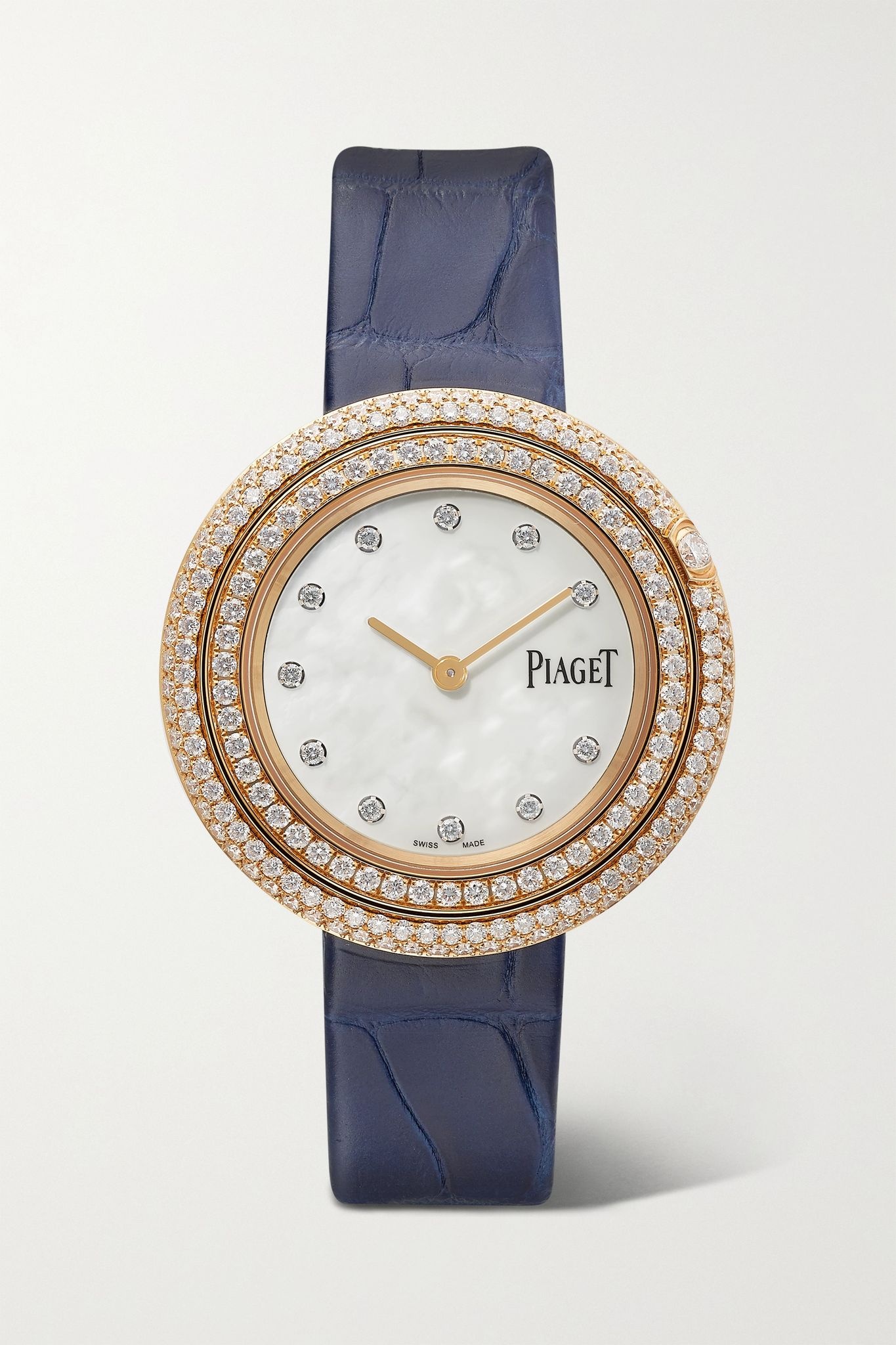 Possession 34mm 18-karat rose gold, alligator and diamond watch - 1