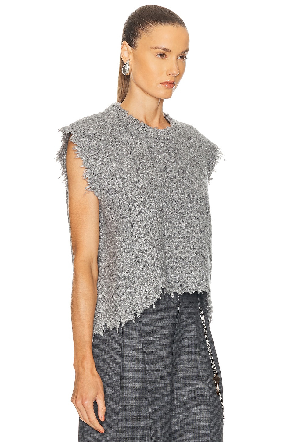 Boyfriend Cable Sweater Vest - 2