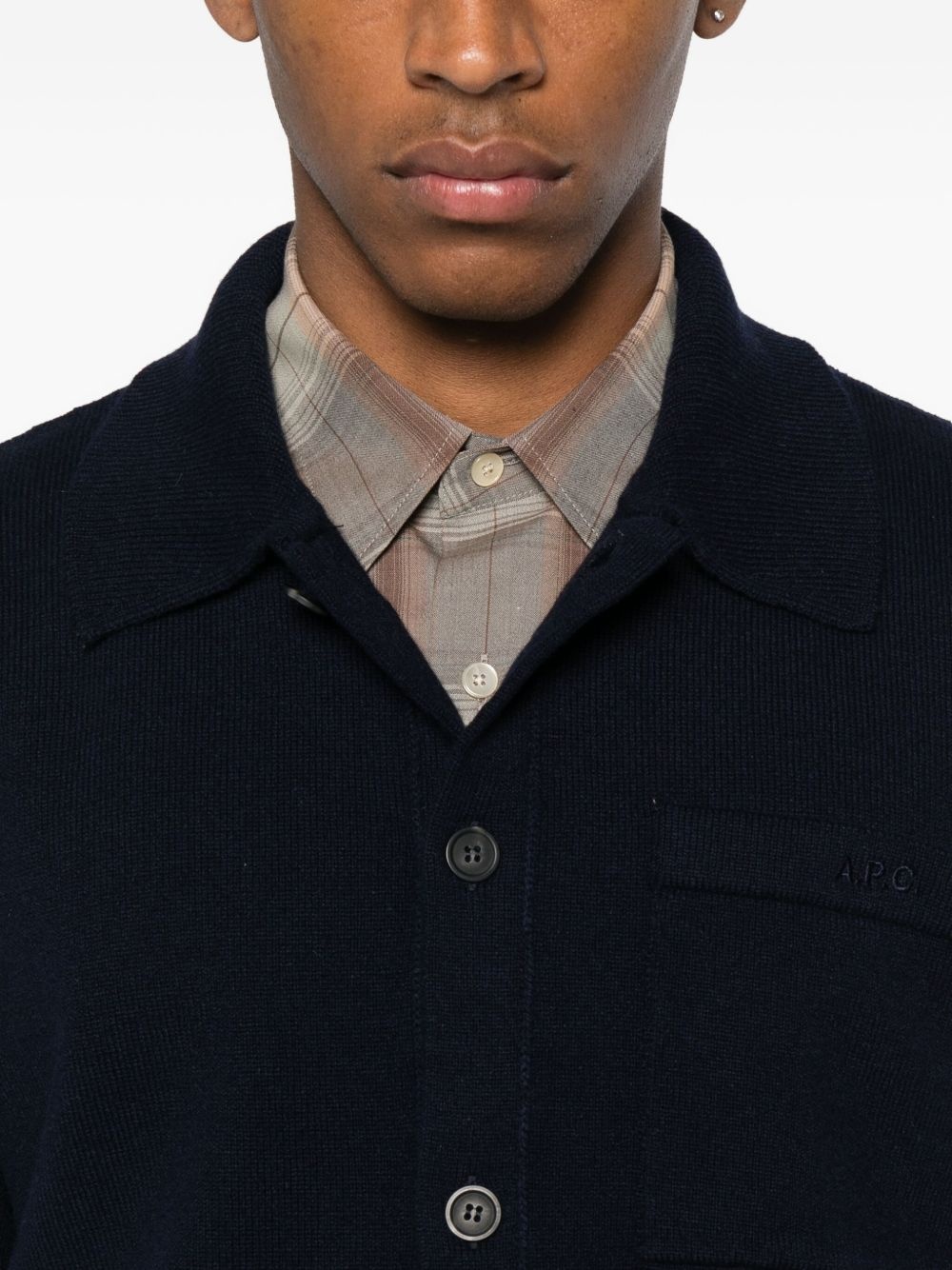 polo-neck buttoned cardigan - 5