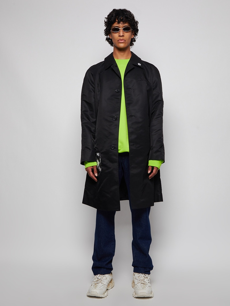 Raf Simons 로고 패치 bootcut 청바지 outlook