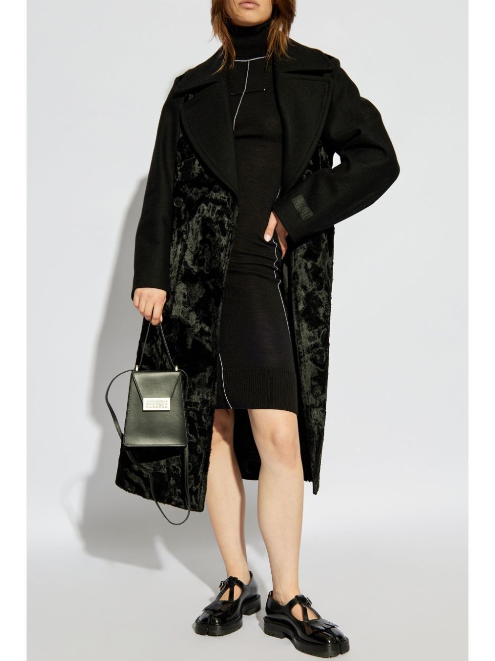 contrast long-sleeved dress - 2