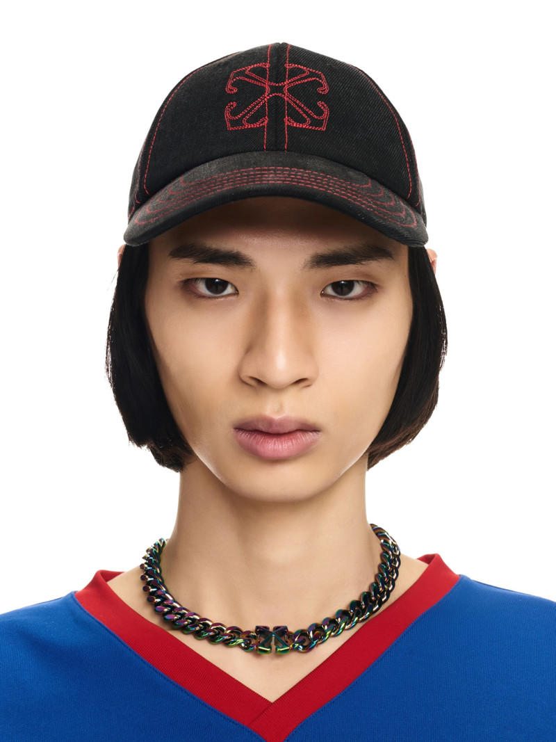 Black/red Arrow Denim Baseball Cap 4