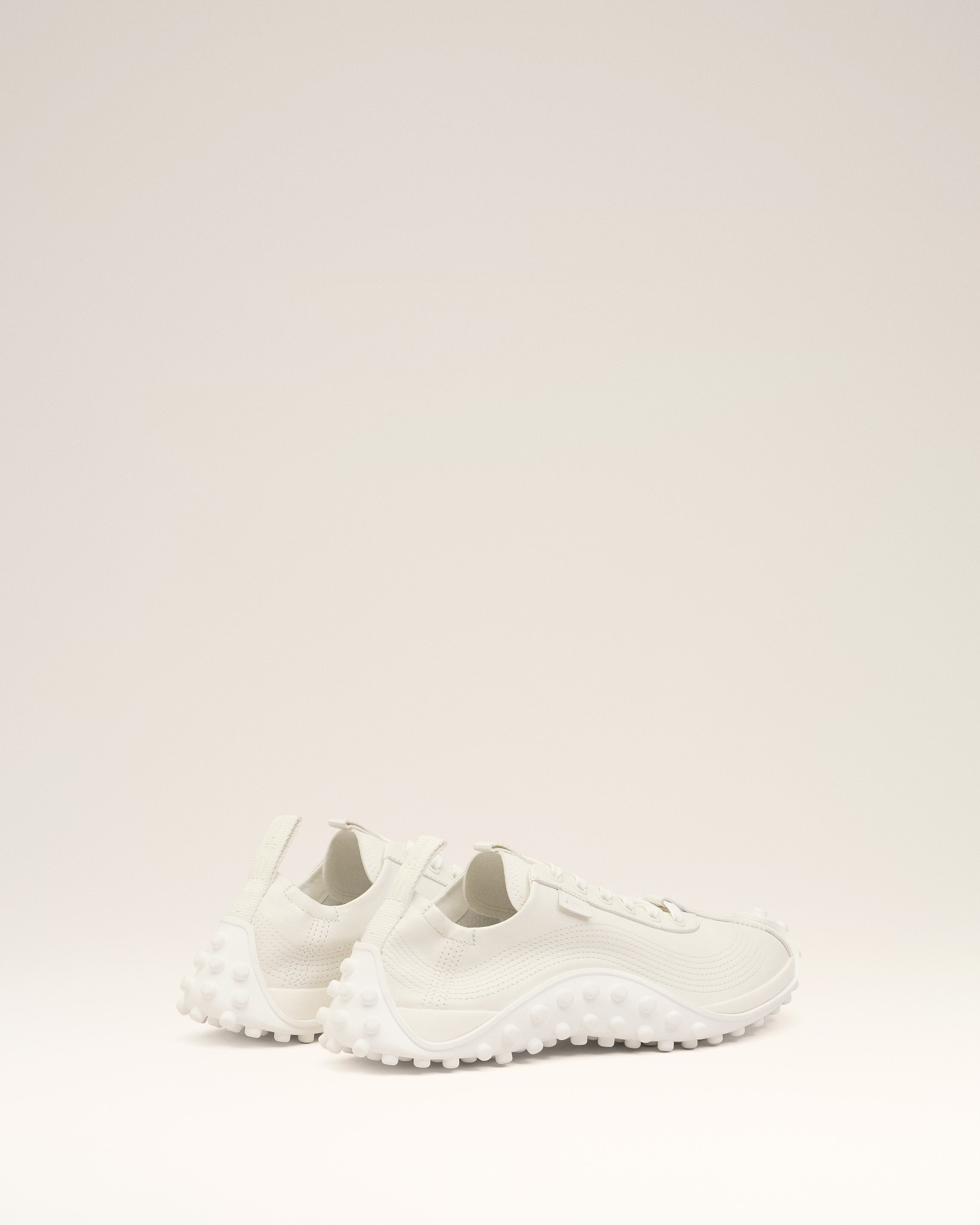 WHITE SMOOTH LEATHER LOW TOP MIRAGE SNEAKERS - 4