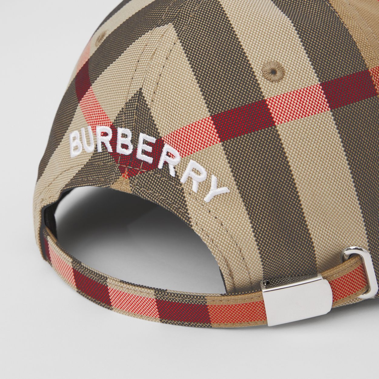 Logo Detail Check Cotton Baseball Cap - 8