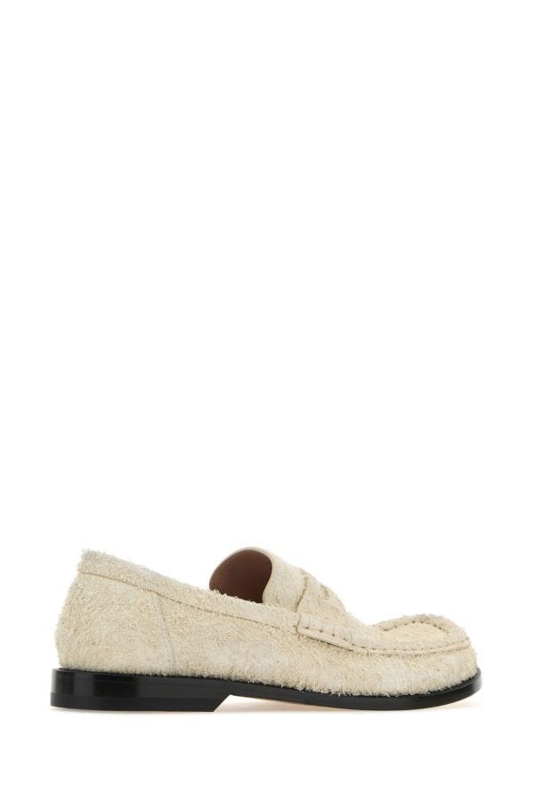 Loewe Woman Ivory Suede Campo Loafers - 3