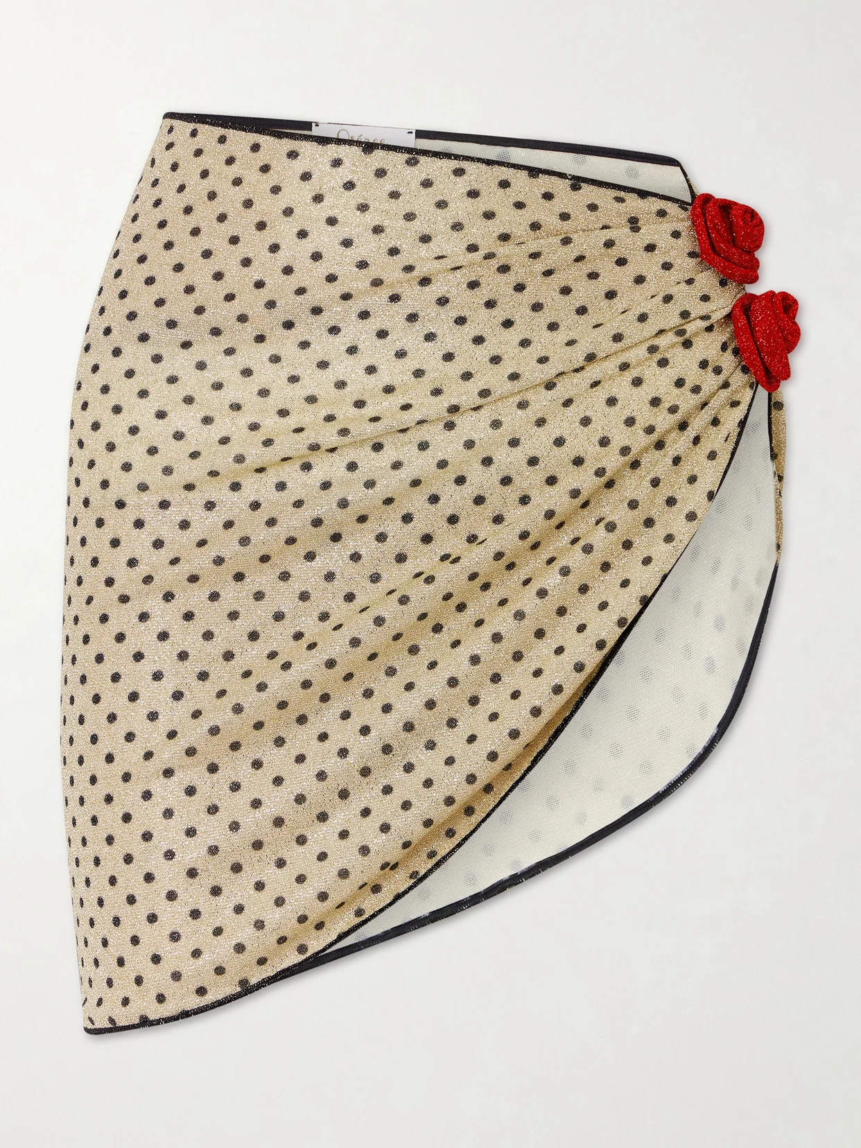 Lumière Appliquéd Polka-dot Stretch-lurex Pareo - 1