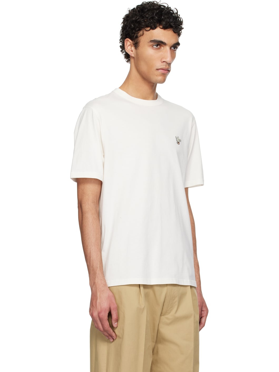 White Barista Fox Patch Relax T-shirt - 2