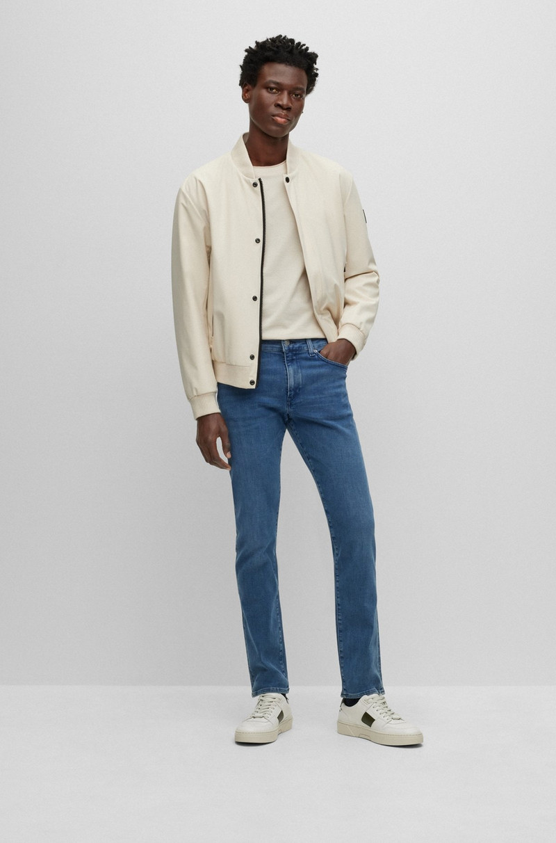 BOSS SLIM-FIT JEANS IN COAL-NAVY ITALIAN DENIM outlook