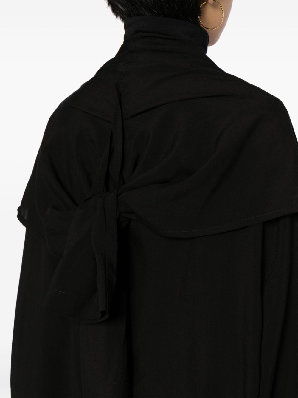 semi-sheer long cape coat - 5