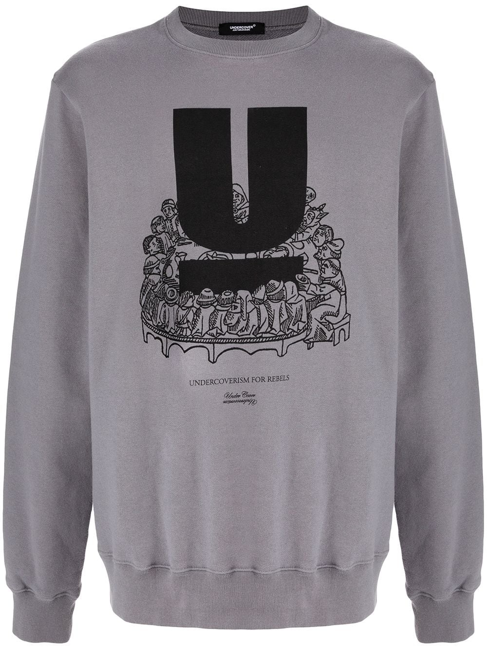 logo-print crew neck sweatshirt - 1