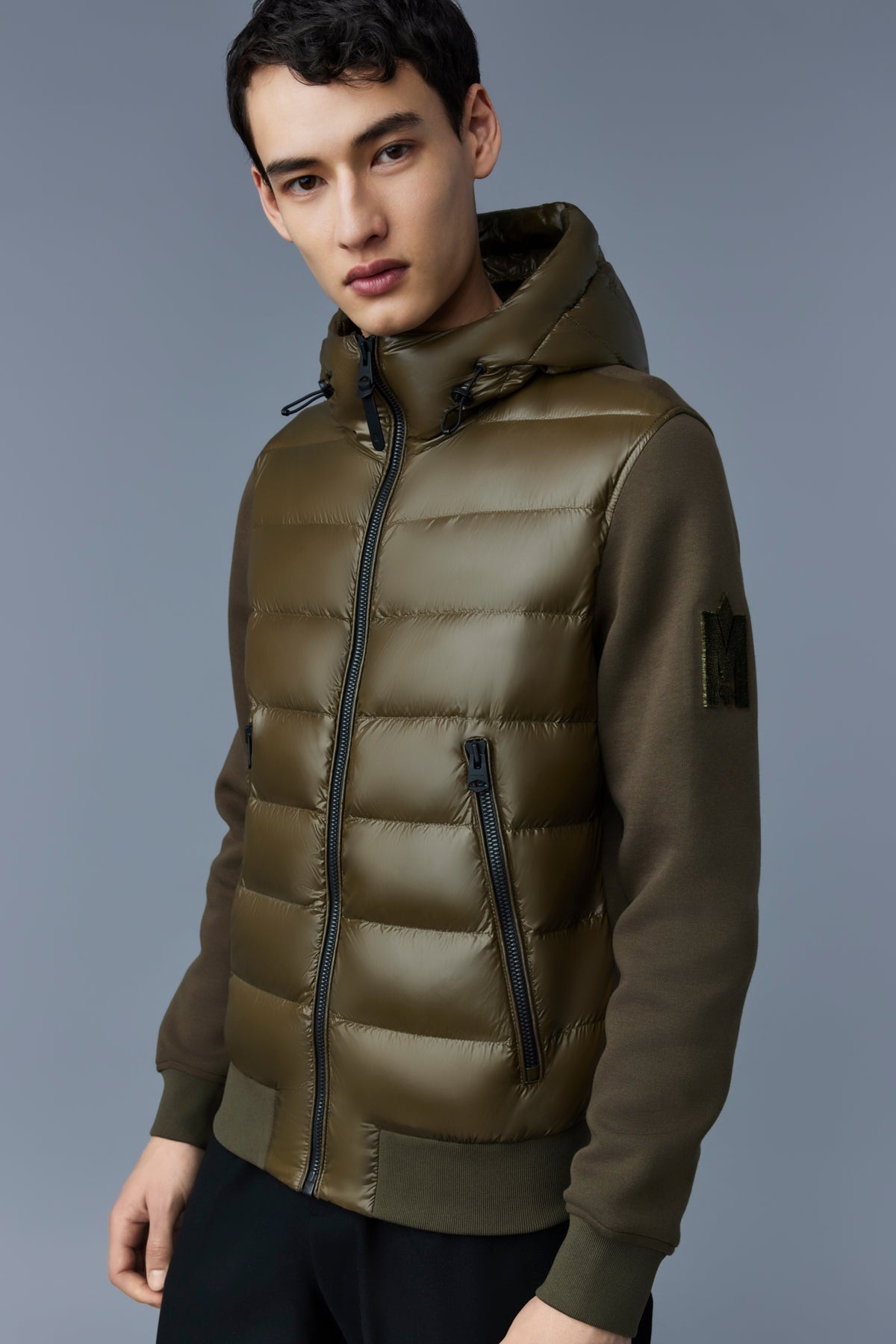FRANK Double-face jersey bomber jacket with hood - 4
