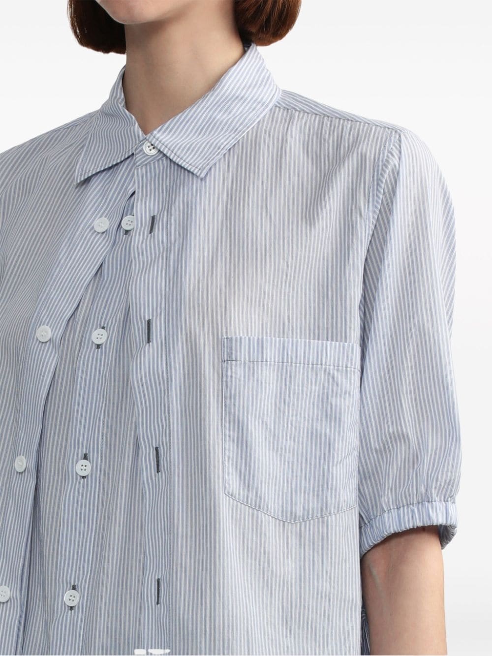 striped layered cotton shirt - 5