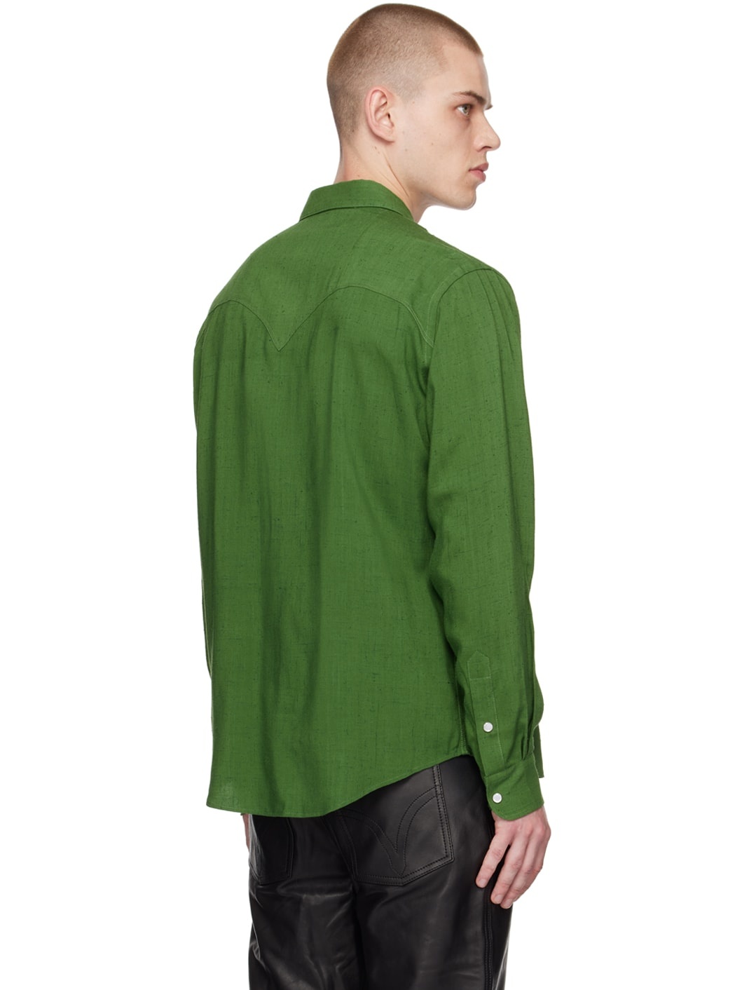 Green Press-Stud Shirt - 3