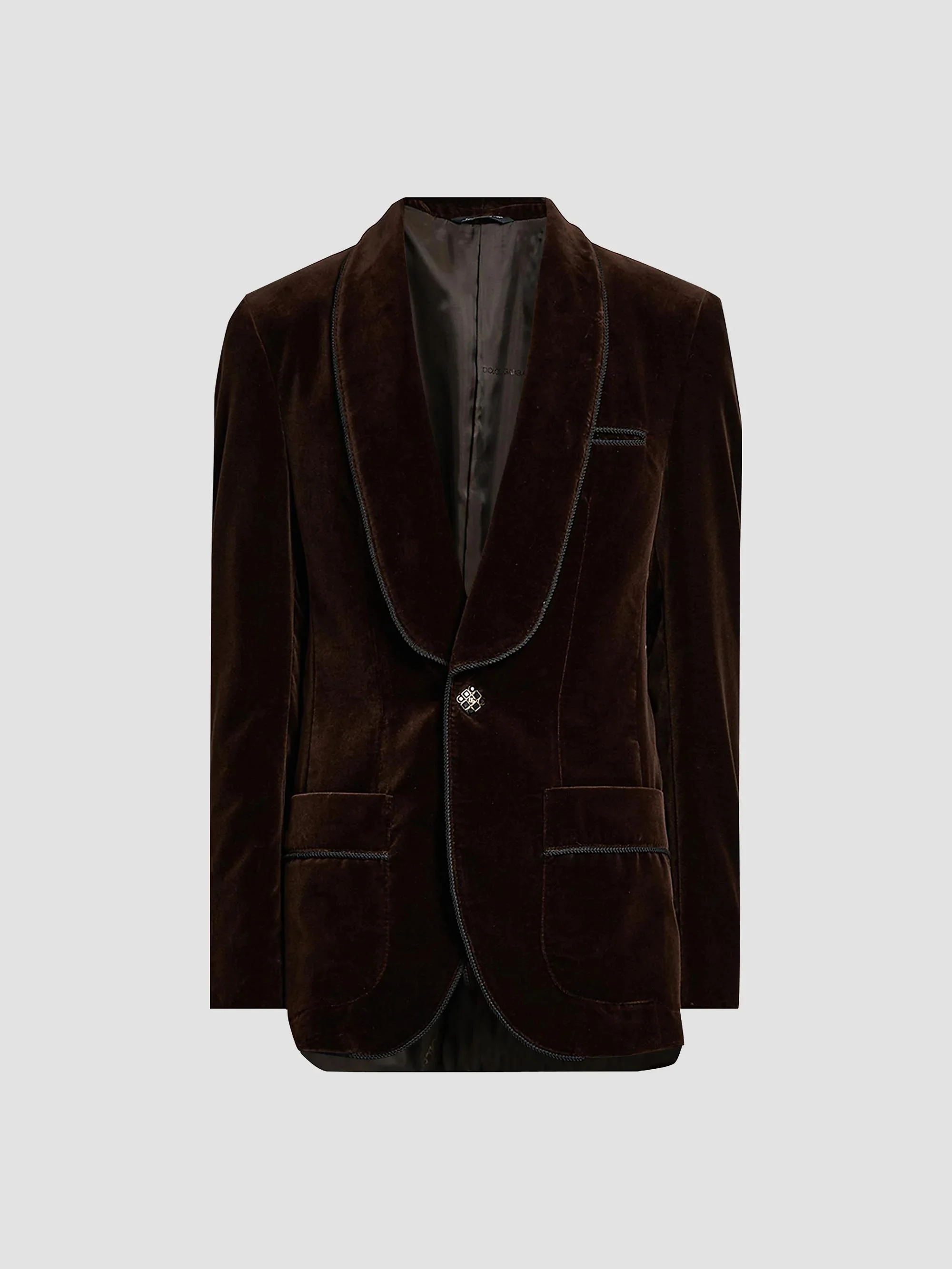 Men's Smoking Velvet Jacket - Ebano - 1