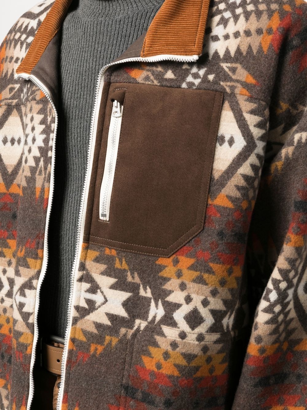 abstract-print wool jacket - 5