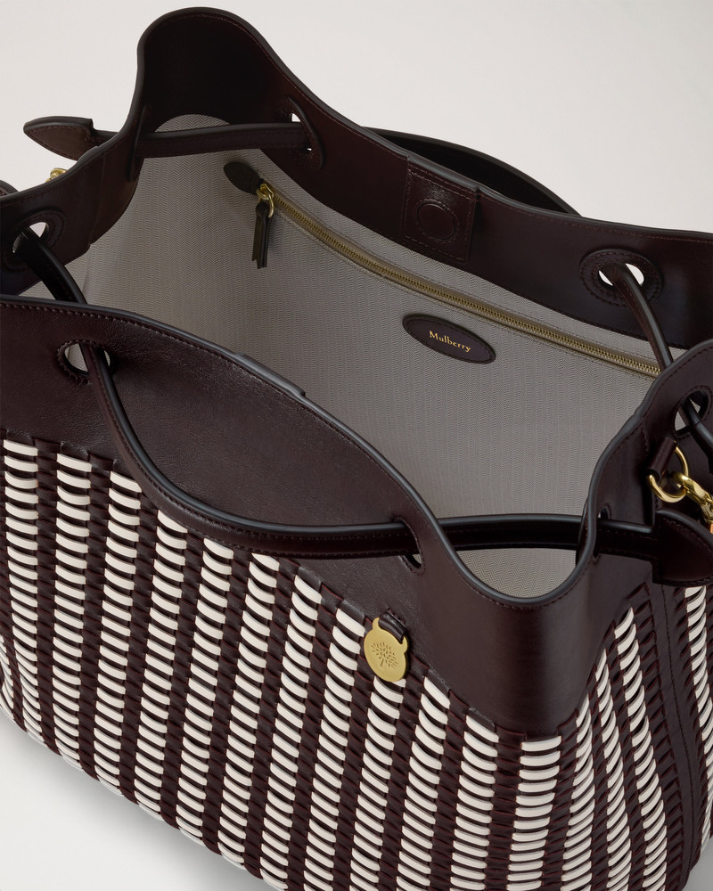 Woven Tote Ebony & Eggshell Woven Leather 5