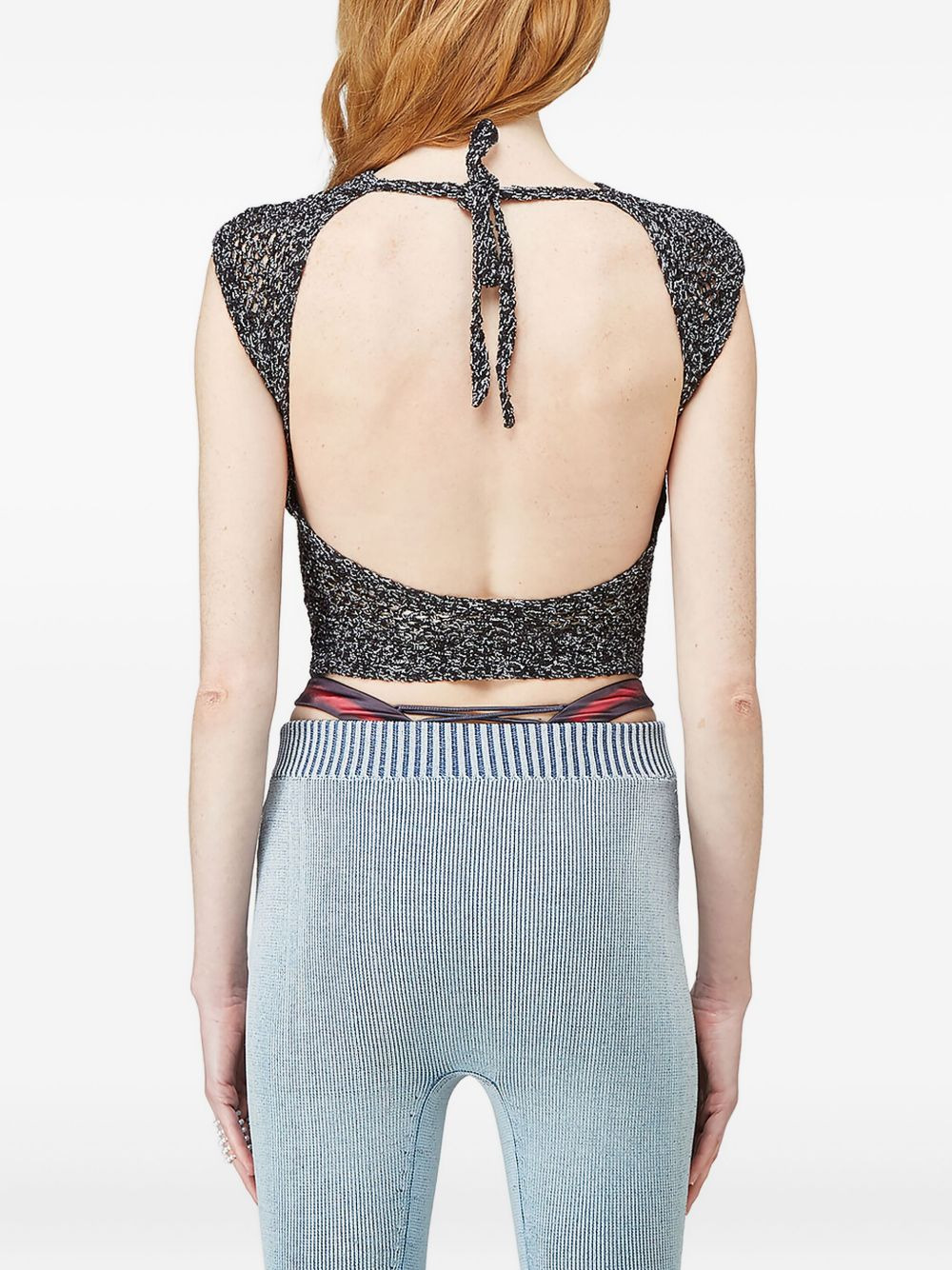 open-back knitted tank top - 5