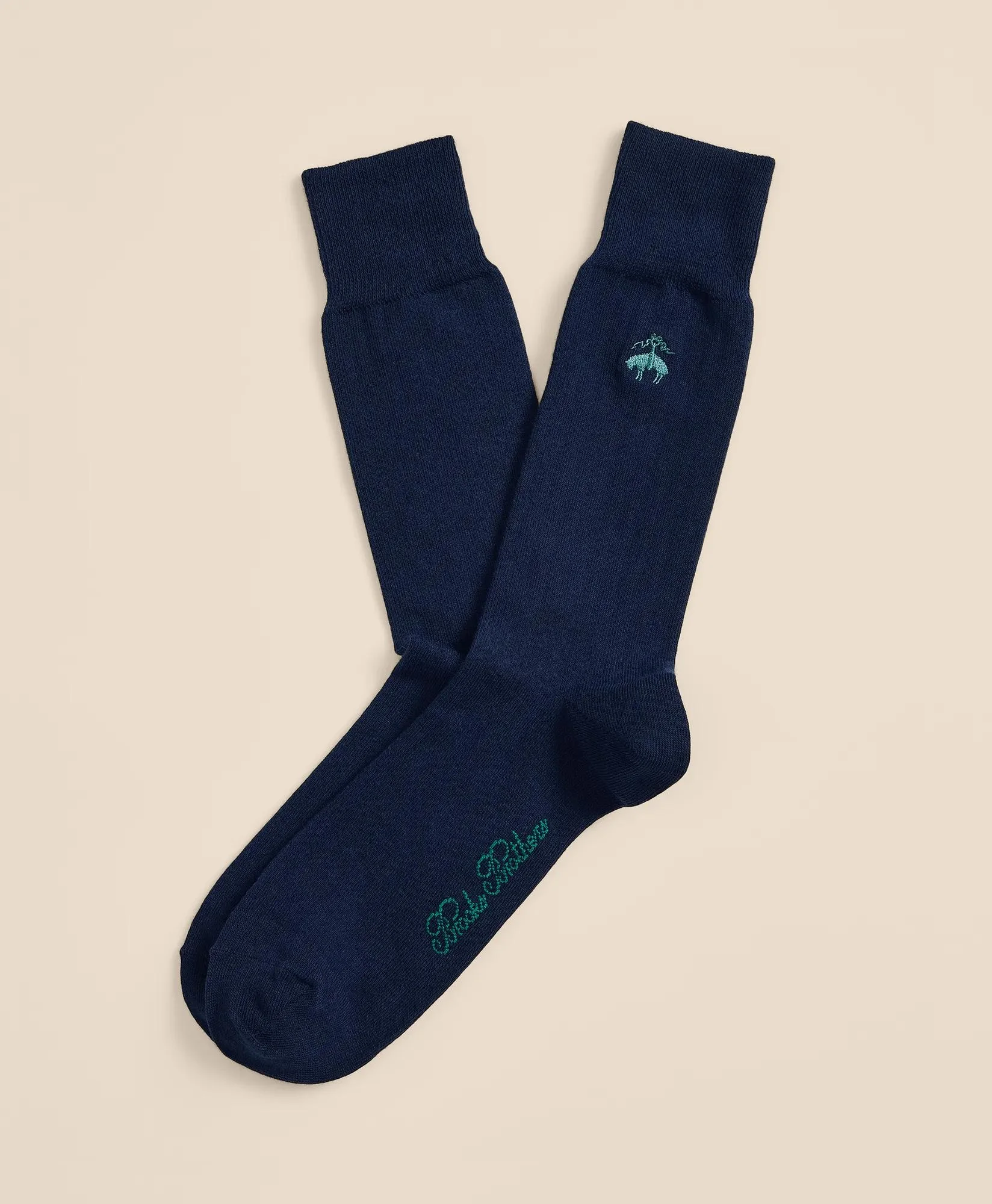 Cotton-Blend Golden Fleece® Ribbed Socks - 1