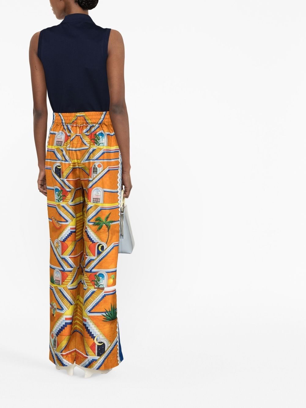 graphic-print wide-leg trousers - 4