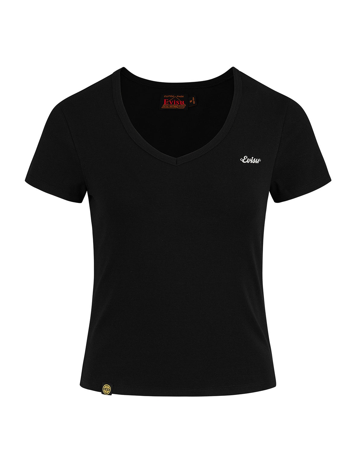 Evisu Metal Trim V-Neck Fashion Fit T-shirt - 9