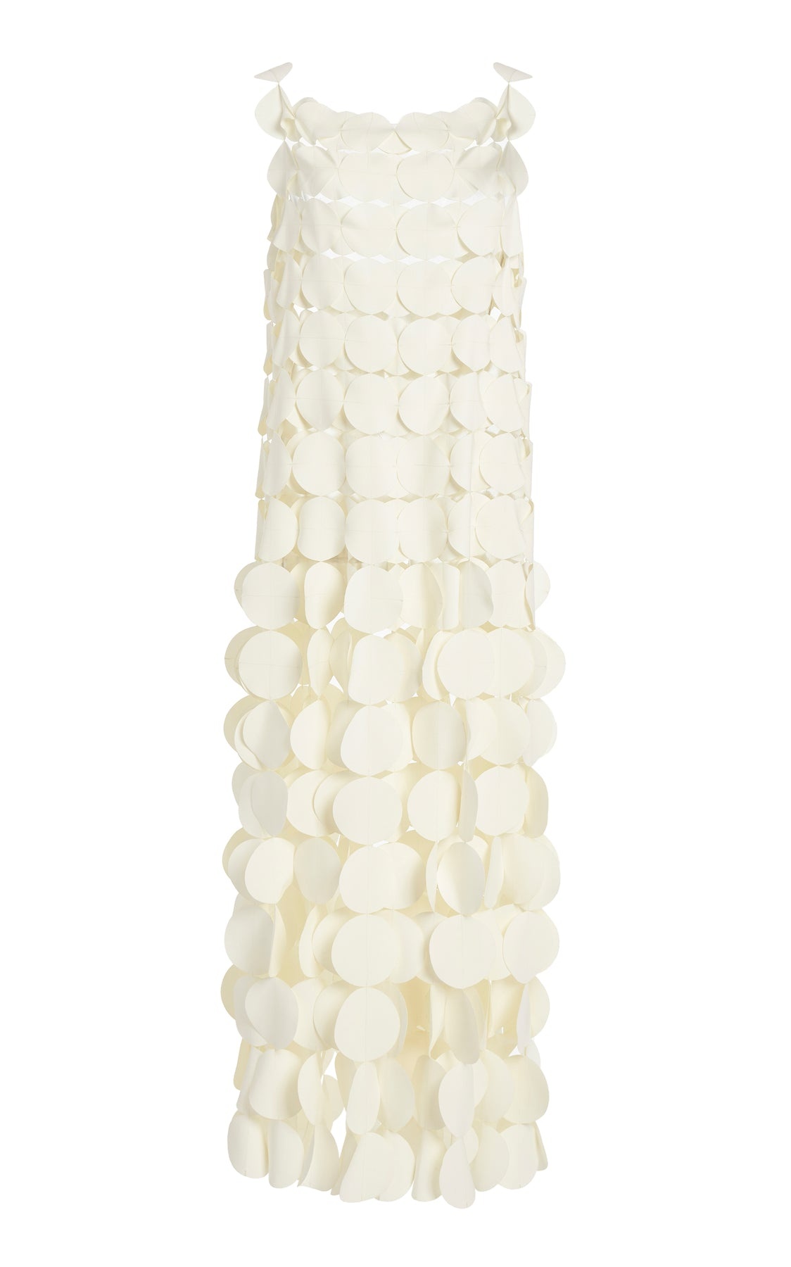 MULTI CIRCLE DOUBLE LAYERED DRESS IVORY - 8