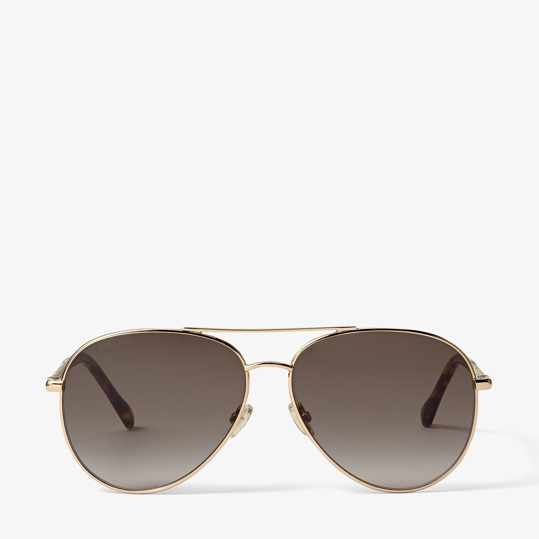 Devan
Gold Havana Aviator Sunglasses with Glitter - 1