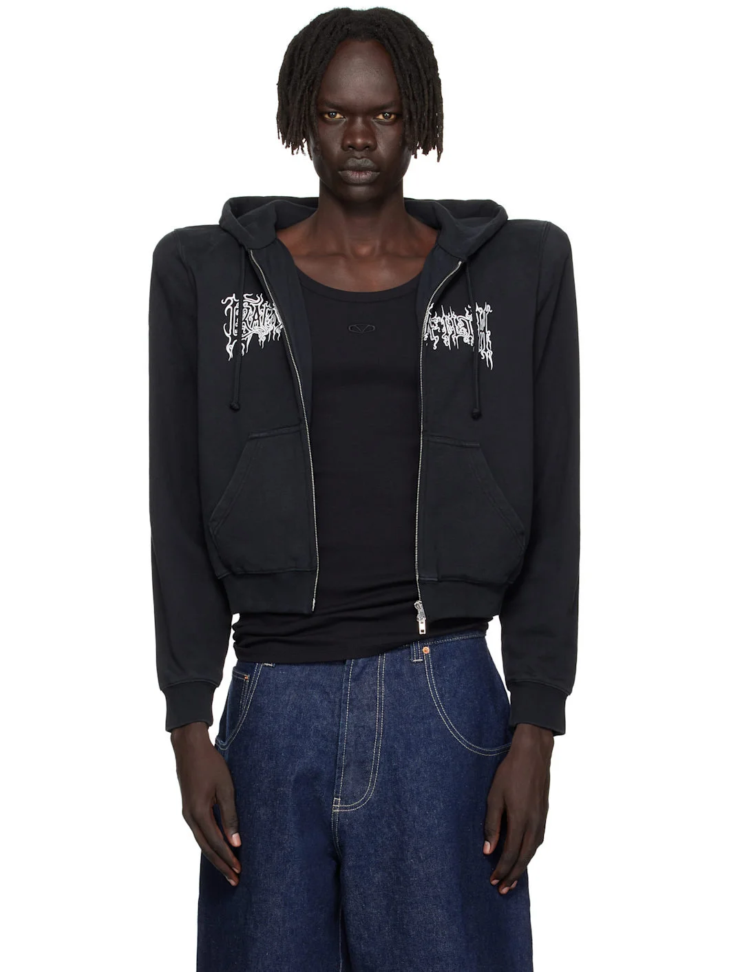 Black Cradle of Filth Logo Extreme Shoulder Hoodie - 1