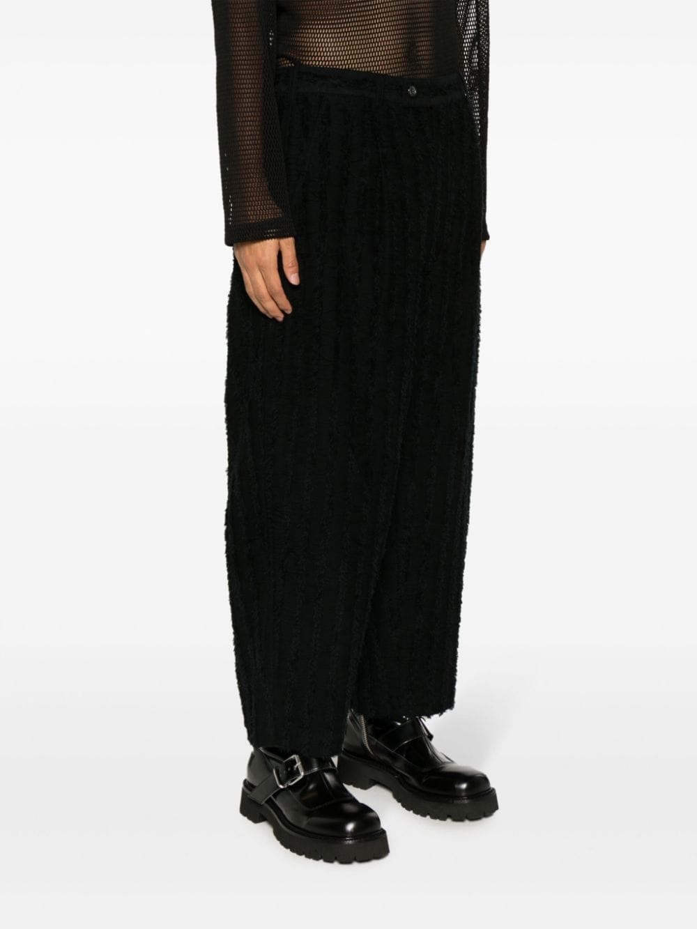 frayed-detailing tailored trousers - 3