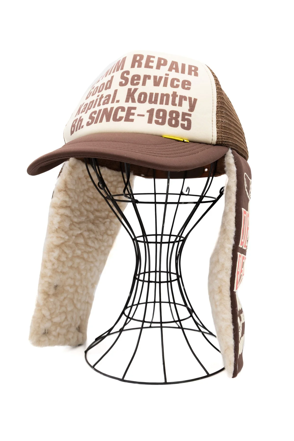 DENIM REPAIR SERVICE LUMBER Trucker Cap - Ecru x Brown - 1