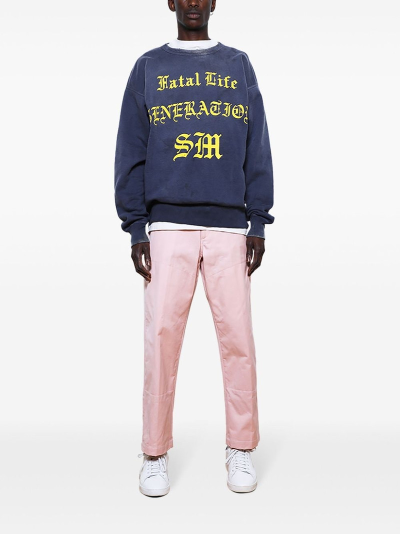 SAINT M×××××× Fatal Life crew-neck cotton sweatshirt outlook