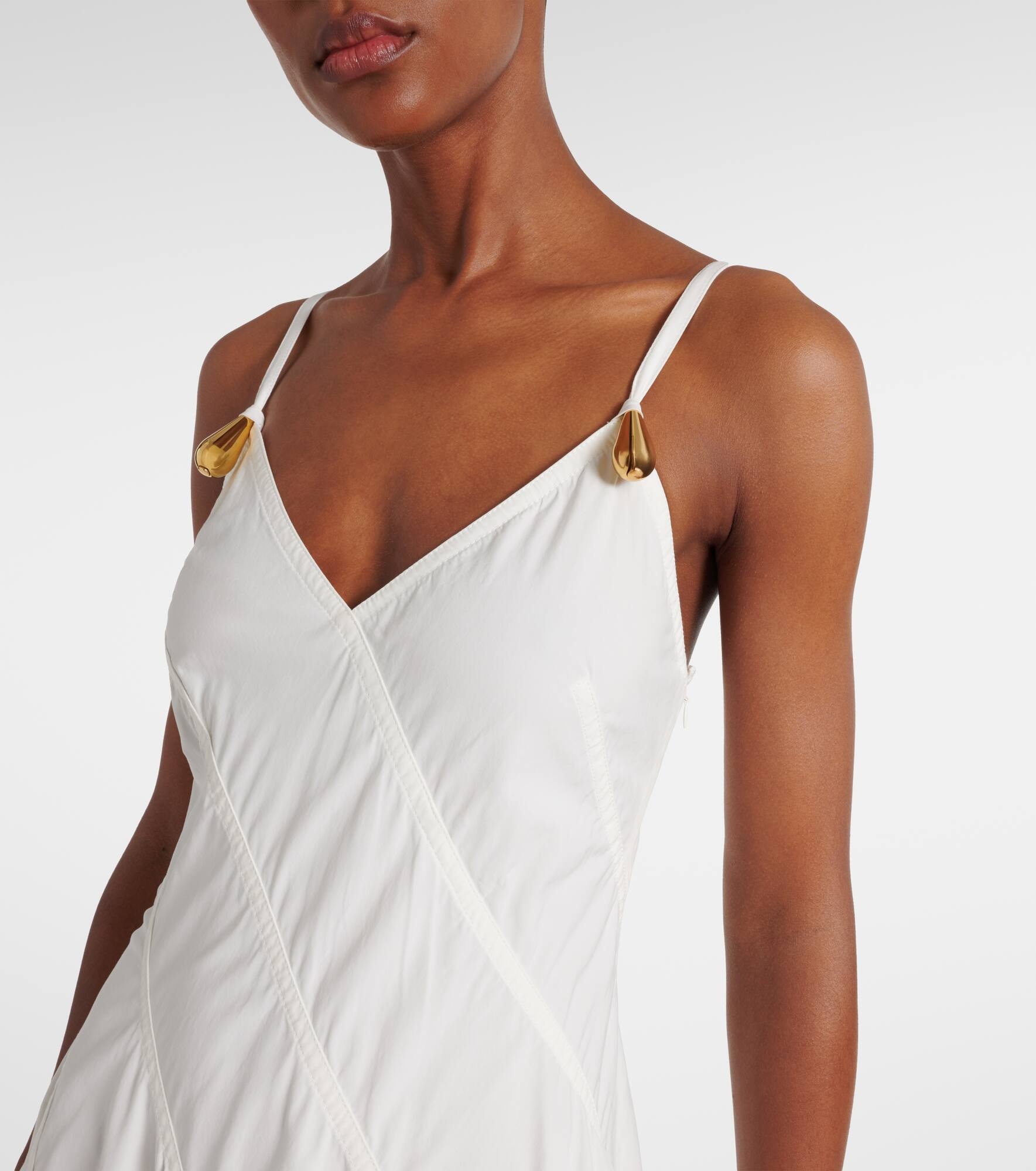 Paneled cotton-blend midi dress - 4