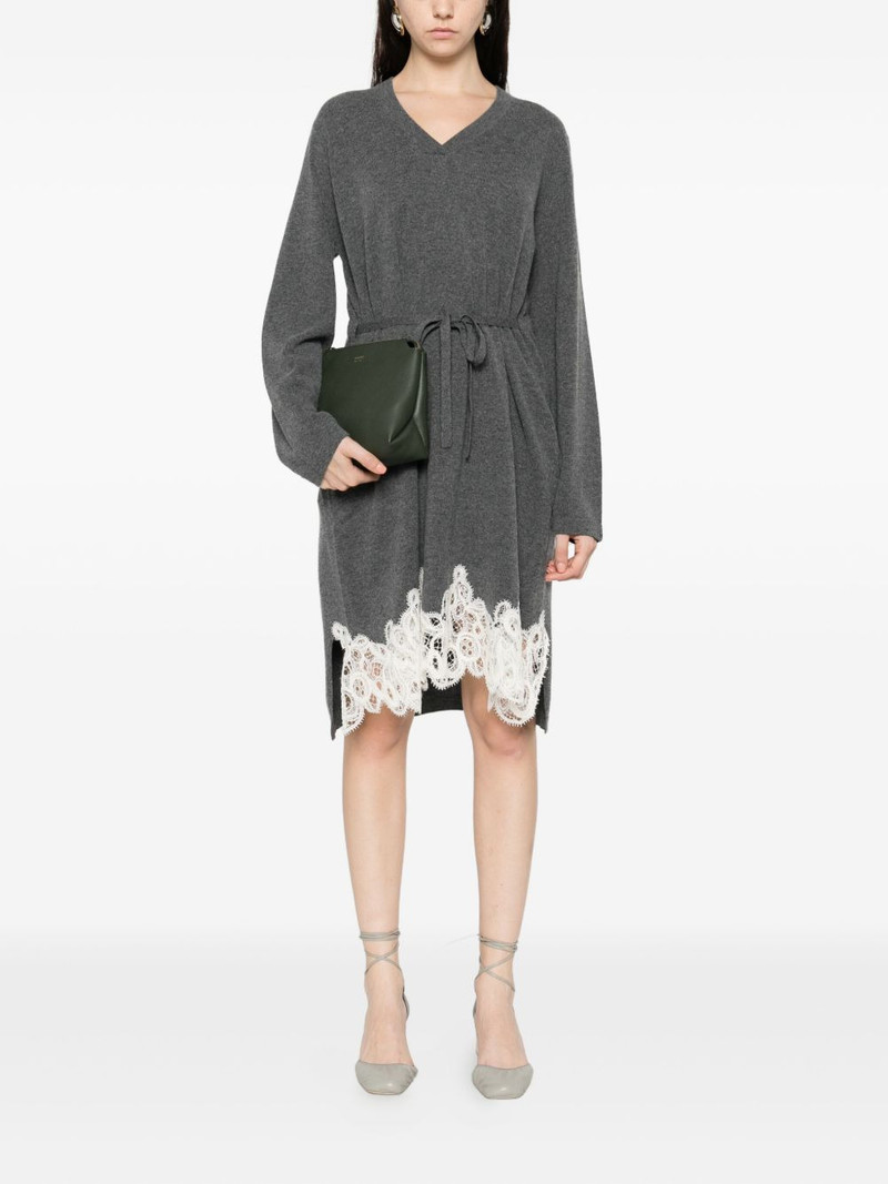 FABIANA FILIPPI lace-trim tie-fastening dress outlook