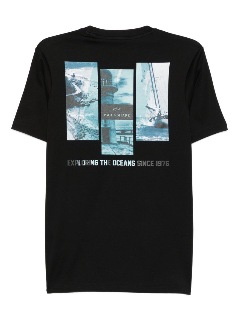 Paul & Shark logo-embroidered cotton T-shirt outlook