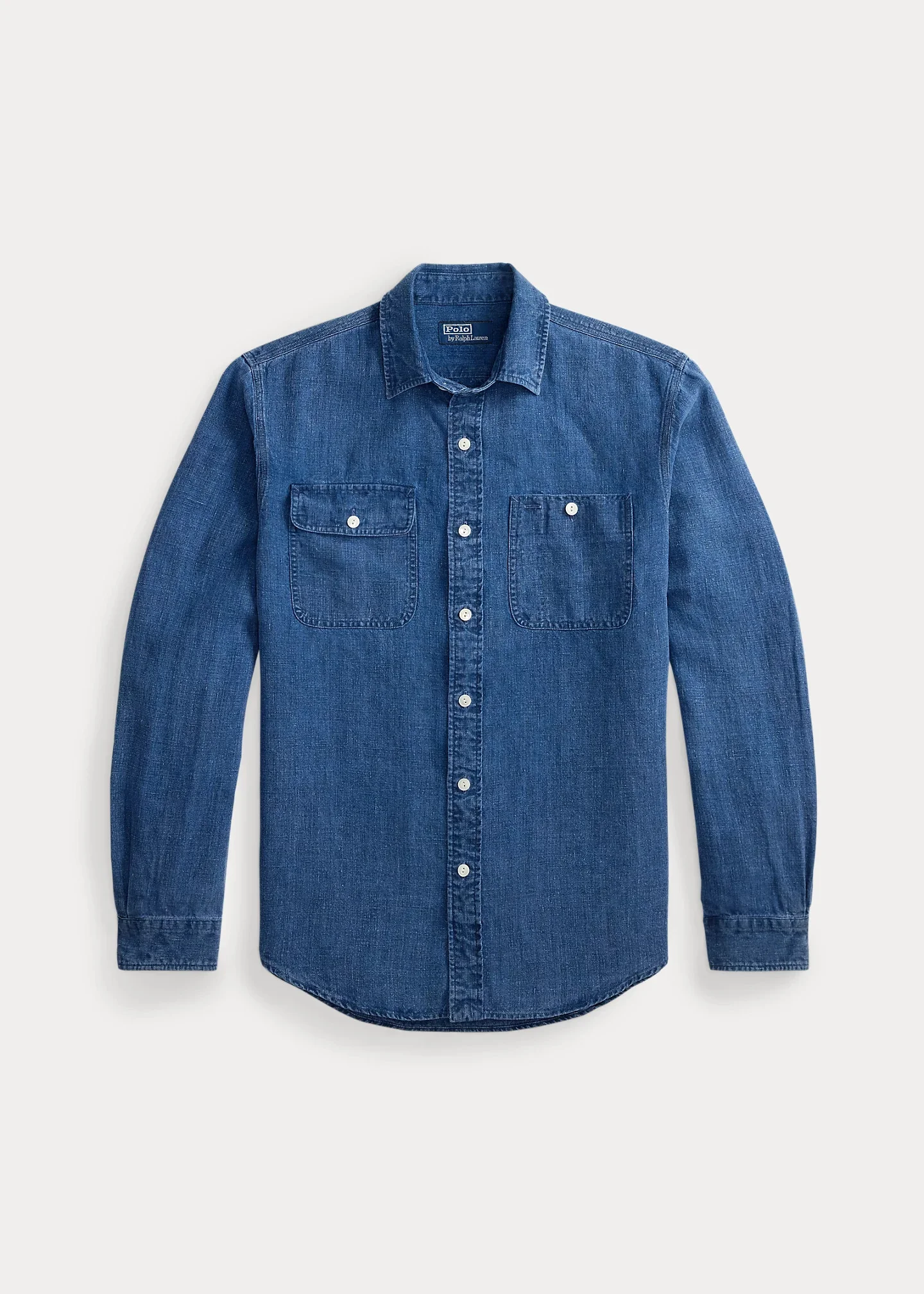 Classic Fit Indigo Linen Workshirt - 1