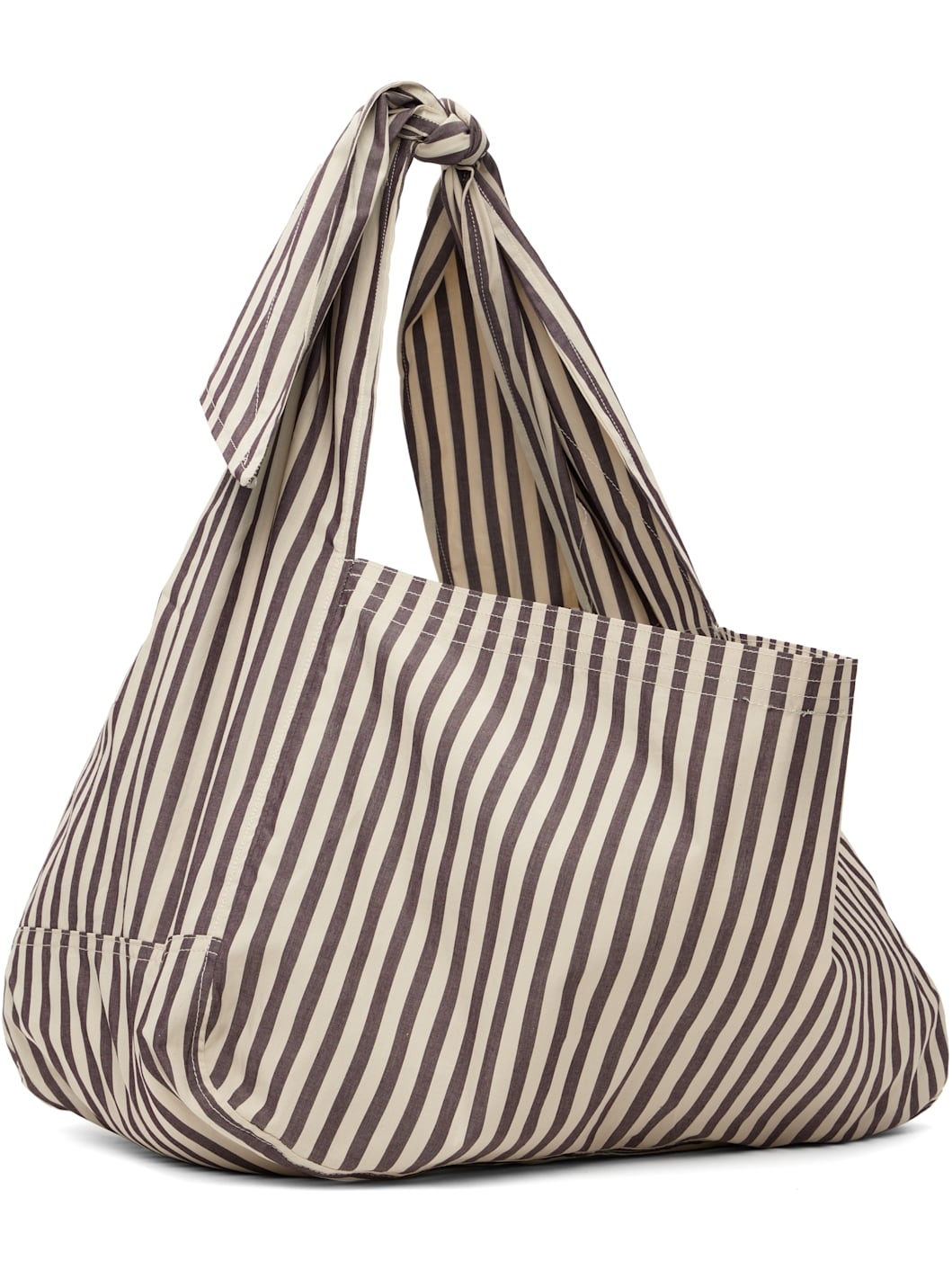 Taupe & Off-White Cocoon Sac Tote - 3