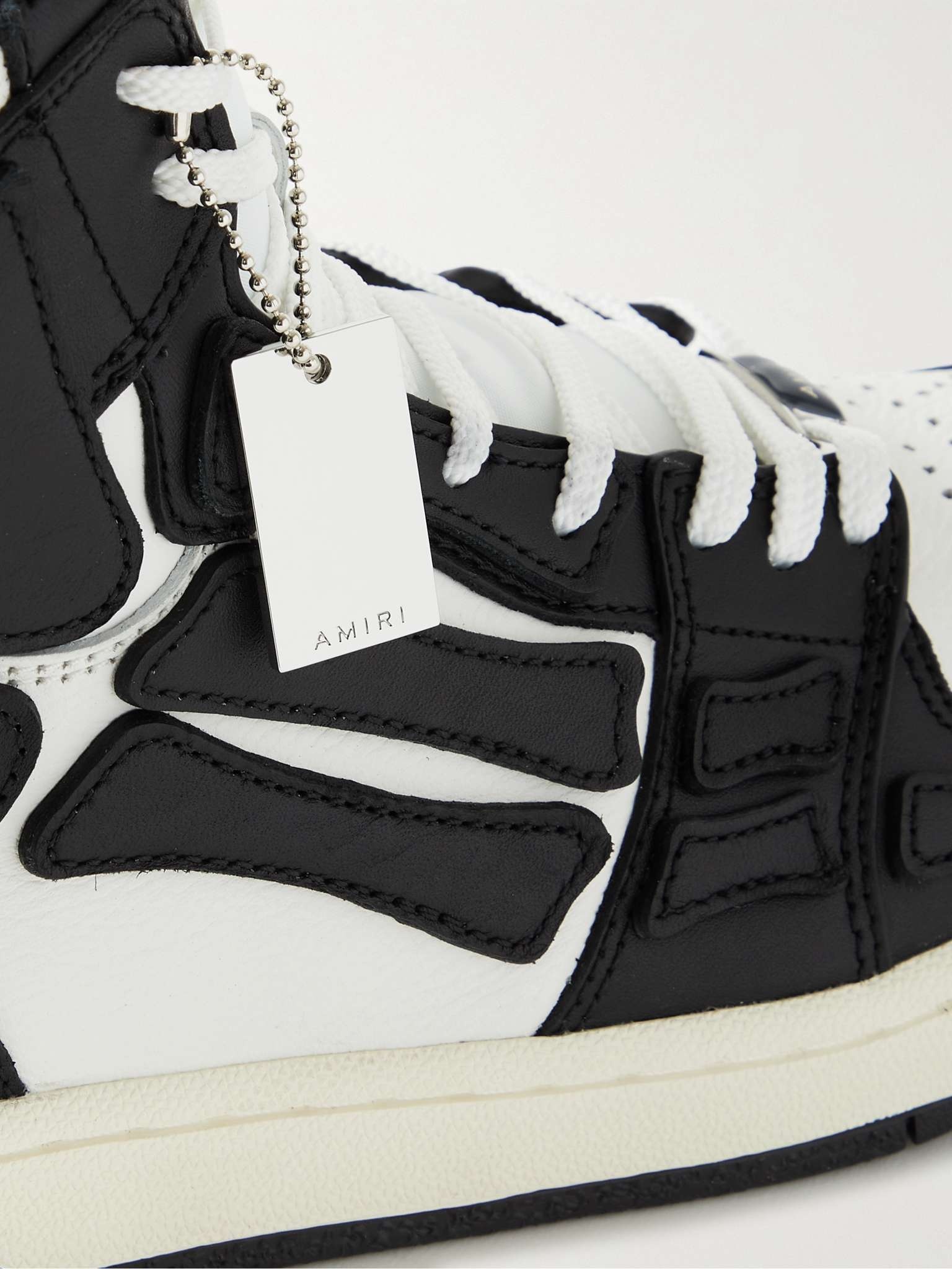 Skel-Top Colour-Block Leather High-Top Sneakers - 6