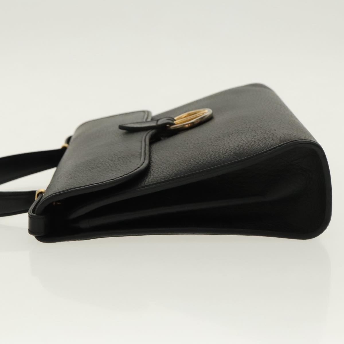 DIOR Hand Bag Leather Black Gold - 5