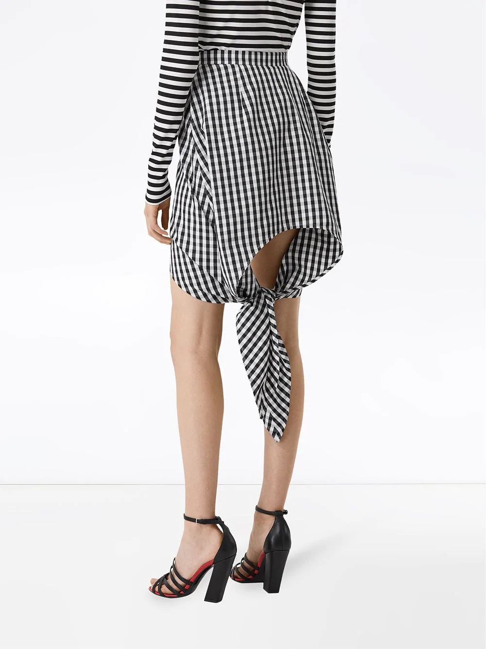 gingham scarf-tie mini skirt - 6