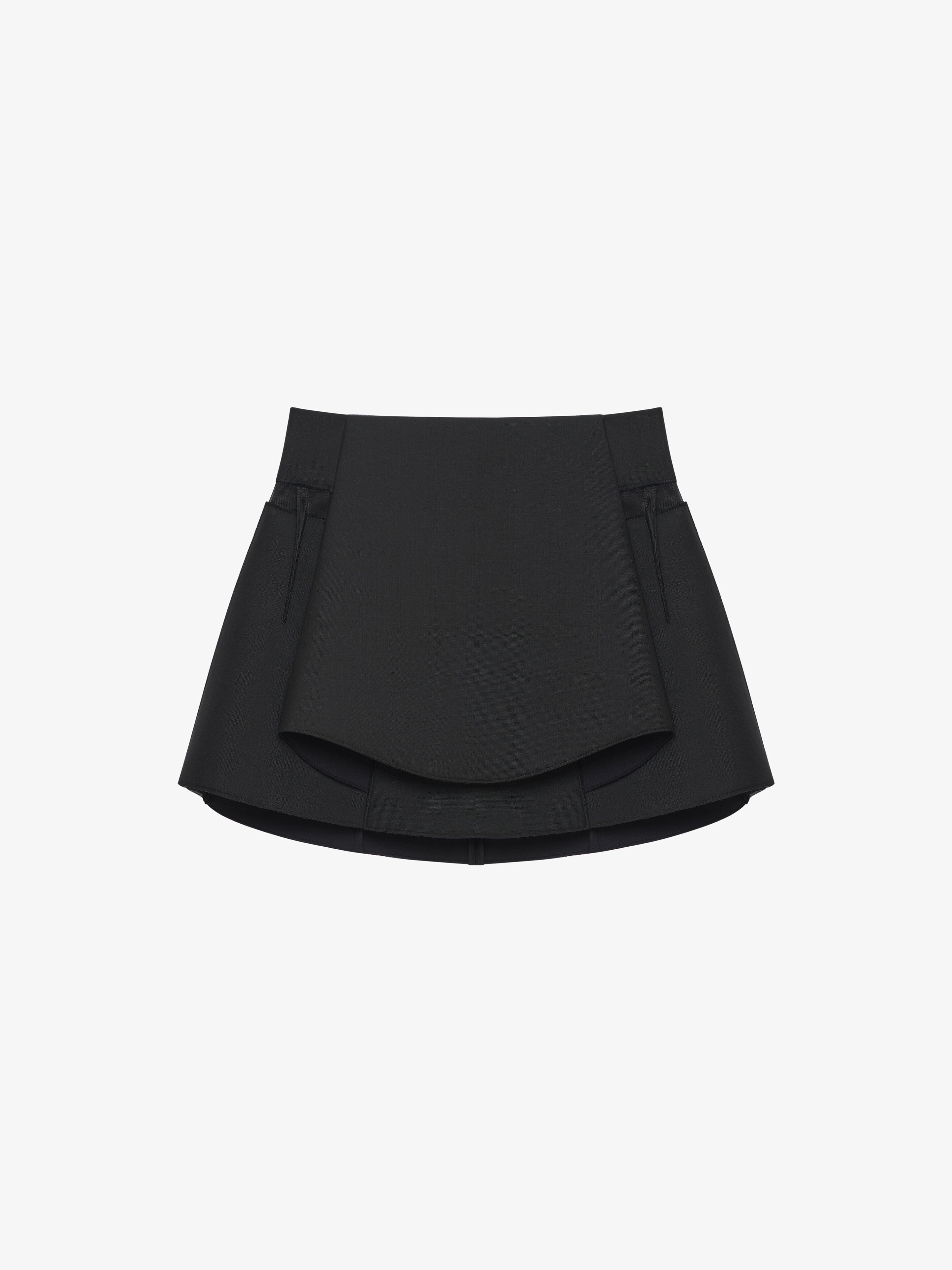 SKIRT IN WOOL WITH APRON EFFECT - 1