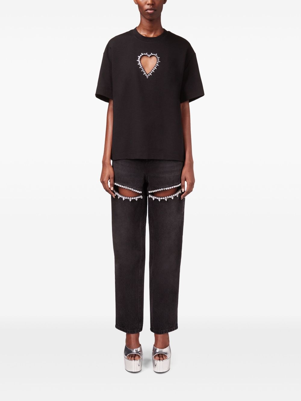crystal-embellished T-shirt - 2