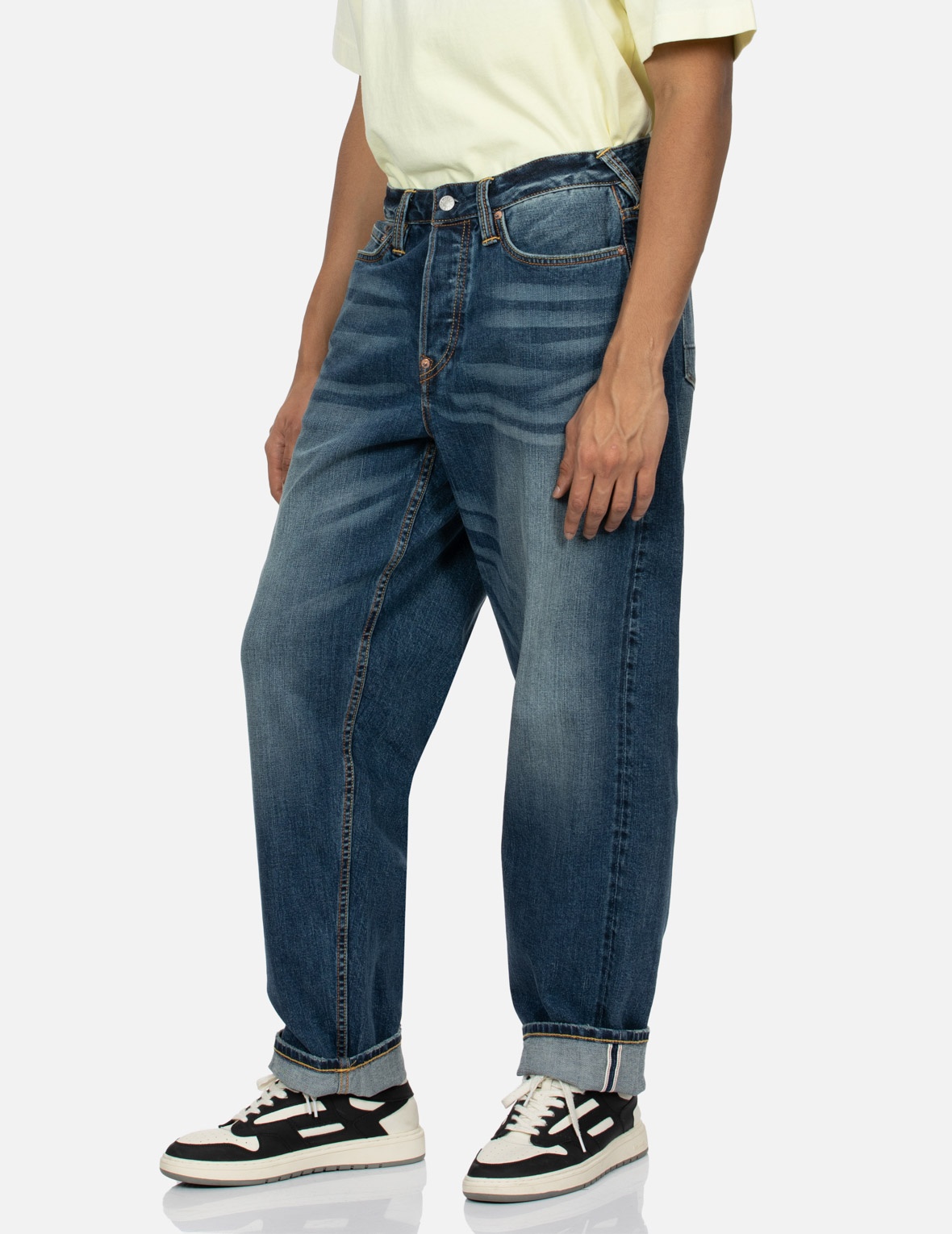 ECRU BRUSHSTROKE DAICOCK LOOSE FIT JEANS - 7