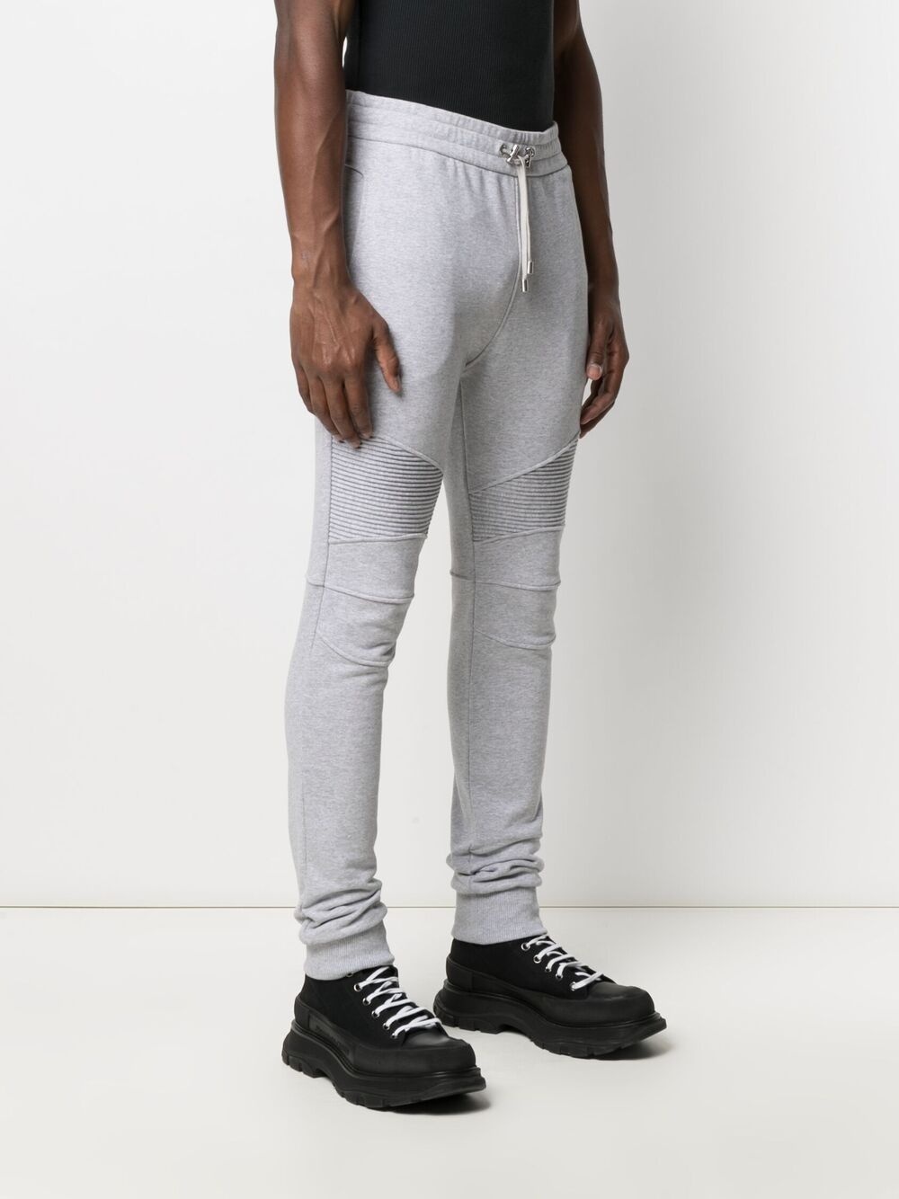 flock ribbed logo track pants - 3